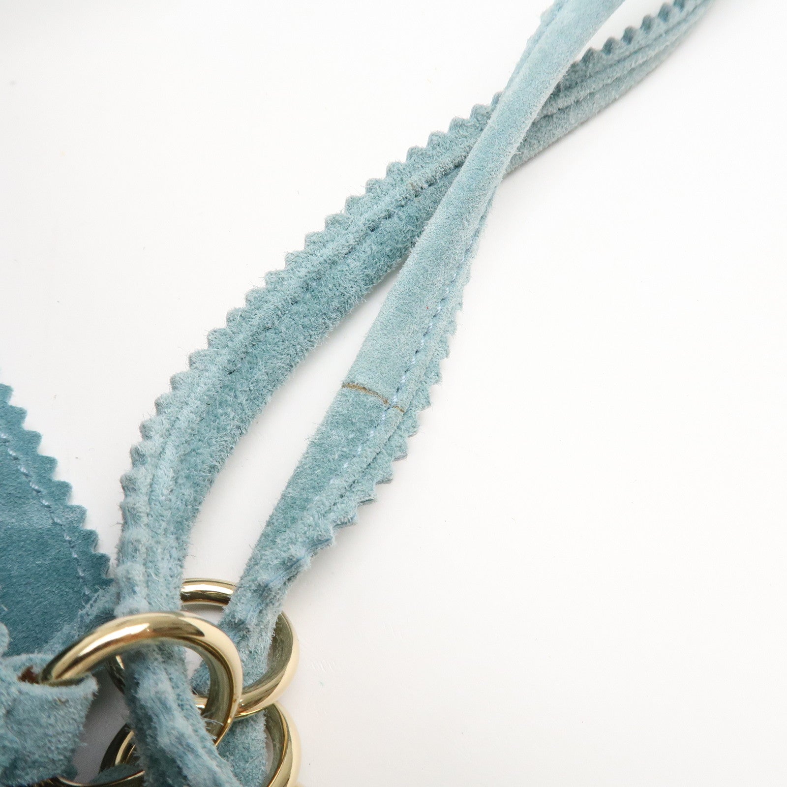 BOTTEGA VENETA Intrecciato Suede Shoulder Bag Light Blue 115807