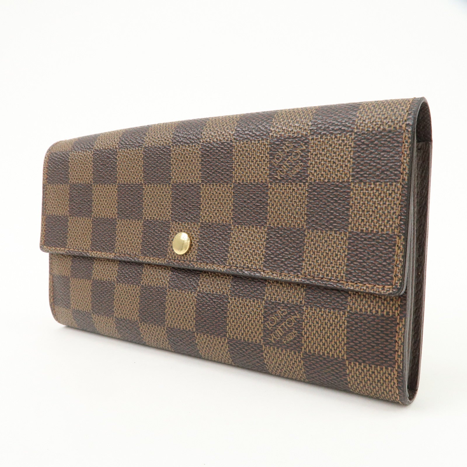 Louis Vuitton Damier Canvas Portefeuille Sarah Wallet Brown N61734