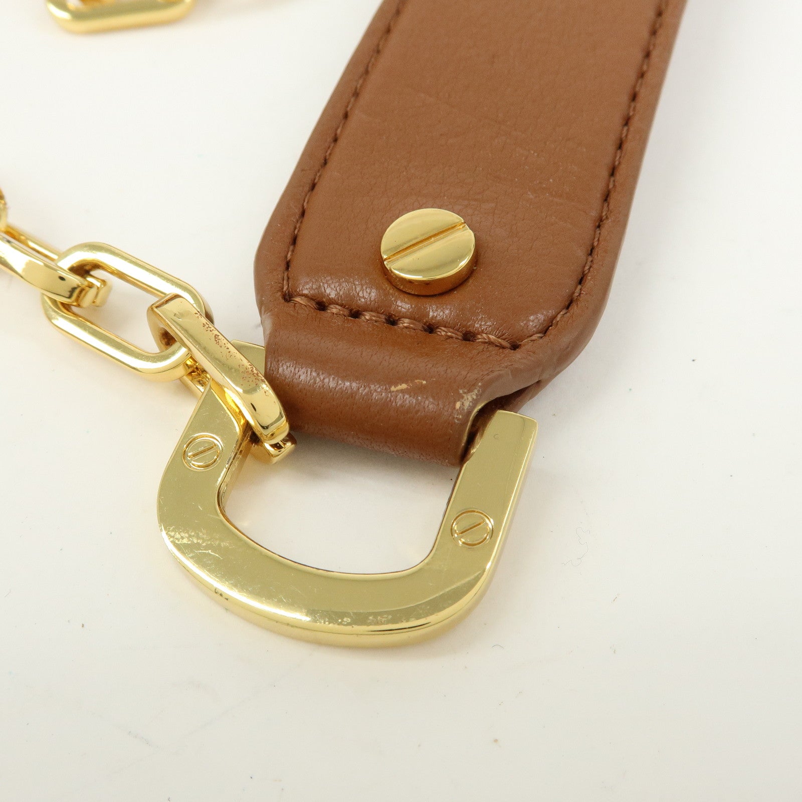 TORY BURCH Leather Flap Shoulder Bag Crossbody Bag Clutch Brown