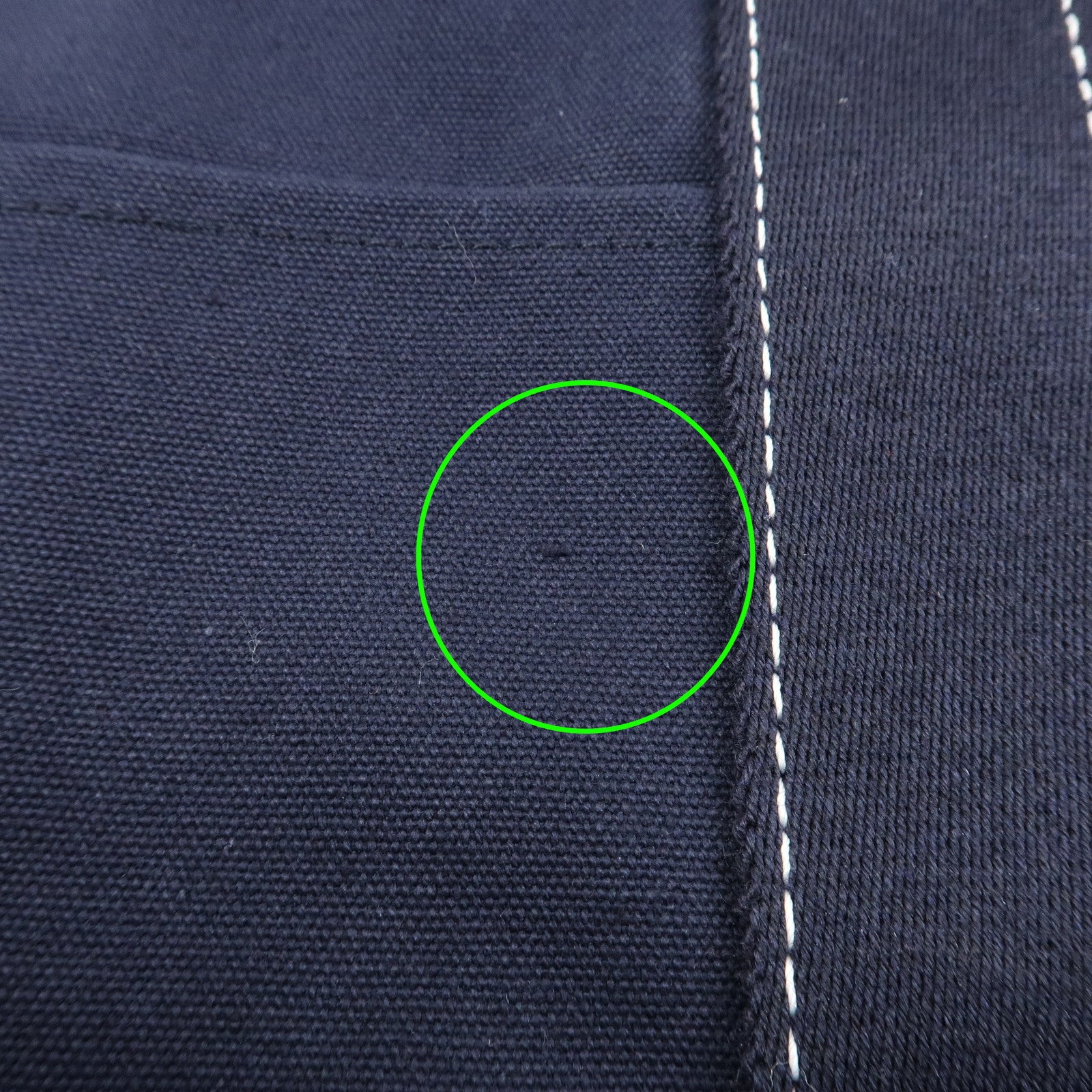 HERMES Deauville MM Cotton Tote Bag Hand Bag Navy