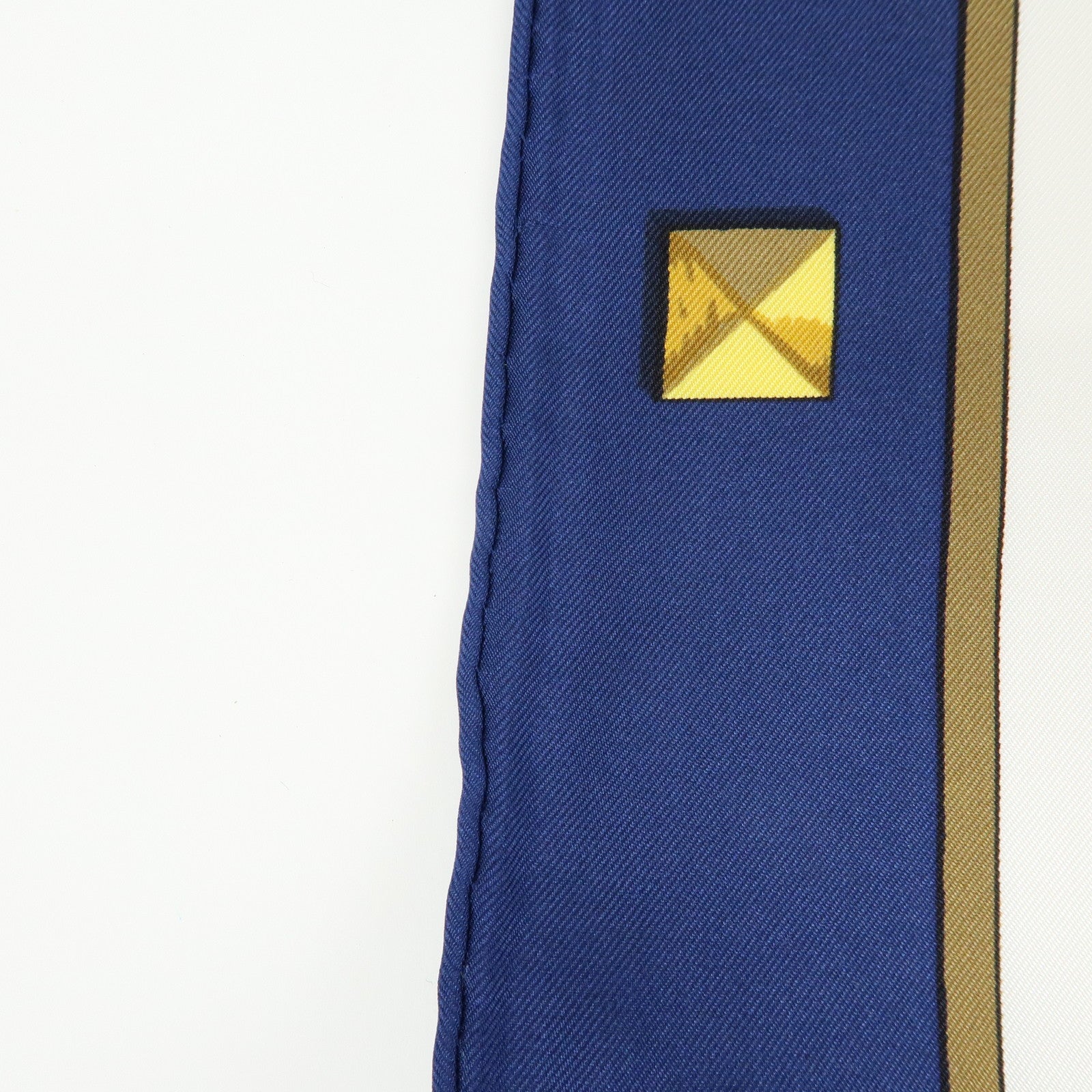 HERMES Carre 90 Silk 100% Scarf LES CLES THE KEYS RARE Navy Gold