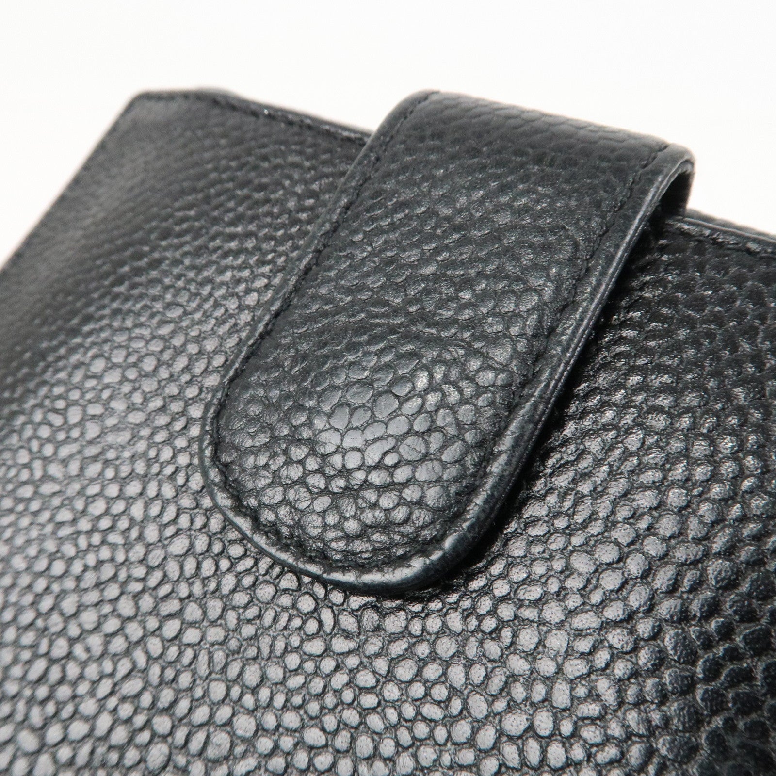 CHANEL COCO Mark W Hook Bi-fold Compact Wallet Black A01427