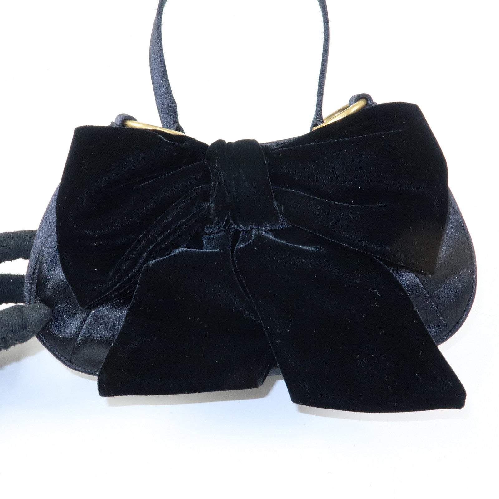 SAINT LAURENT PARIS YSL YVES SAINT LAURENT Velvet Satin Hand Bag