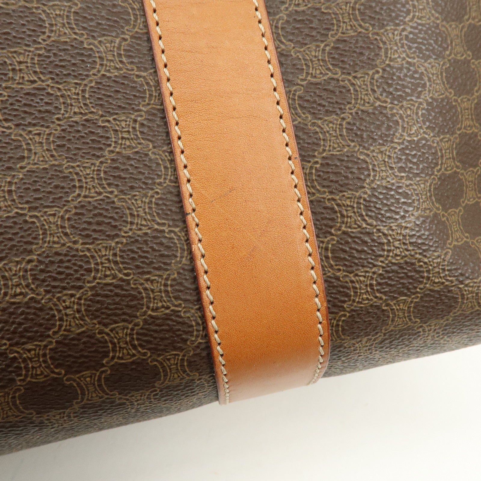 CELINE Macadam PVC Canvas Leather Tote Bag Shoulder Bag Brown