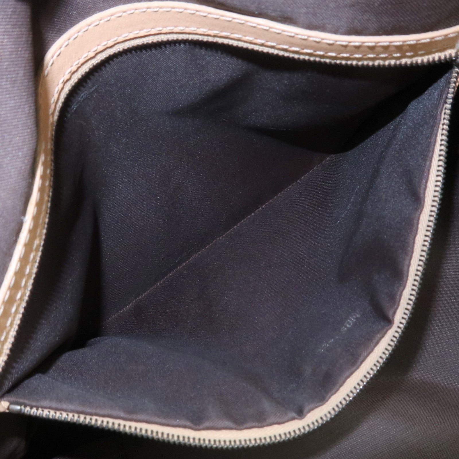 FENDI Zucchino Canvas Leather Hand Bag Shoulder Bag Beige 8BN005