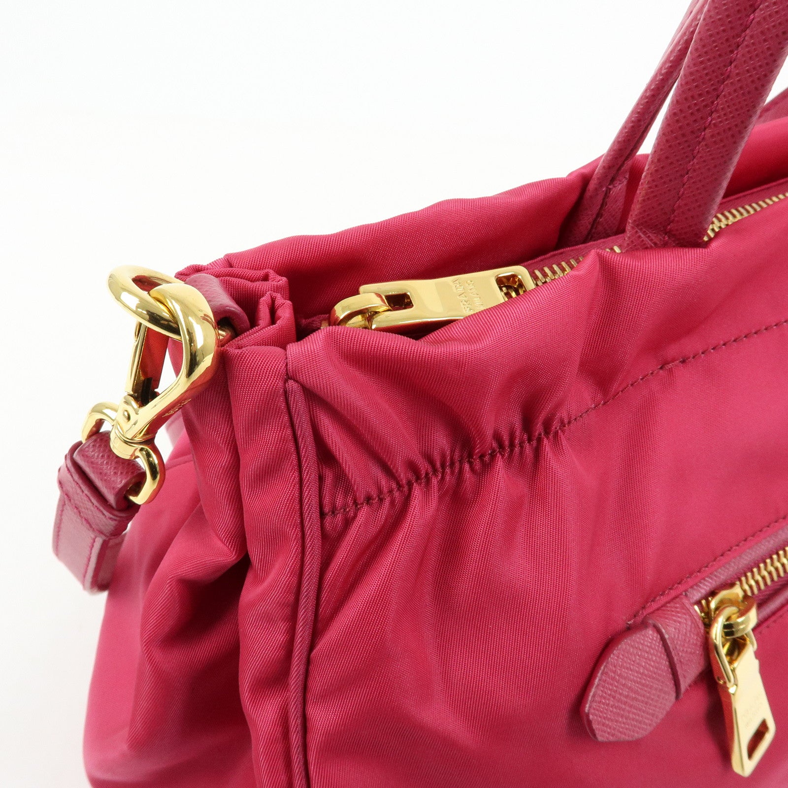 PRADA Tessuto Nylon 2Way Bag Hand Bag Shoulder Bag Pink 1BA843