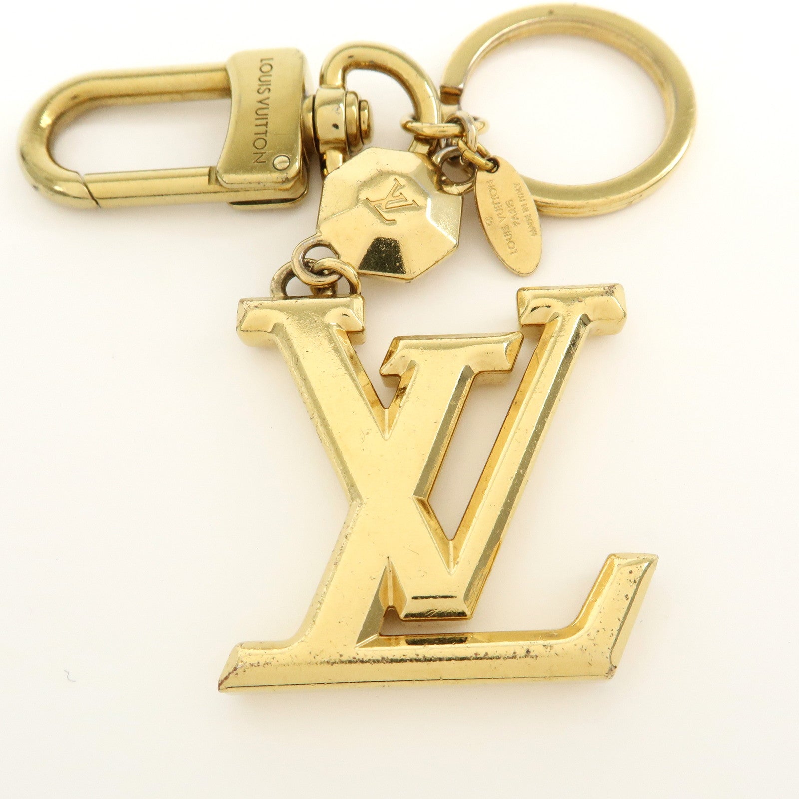 Louis Vuitton Porte Cles LV Facettes Metal Bag Charm Gold M65216