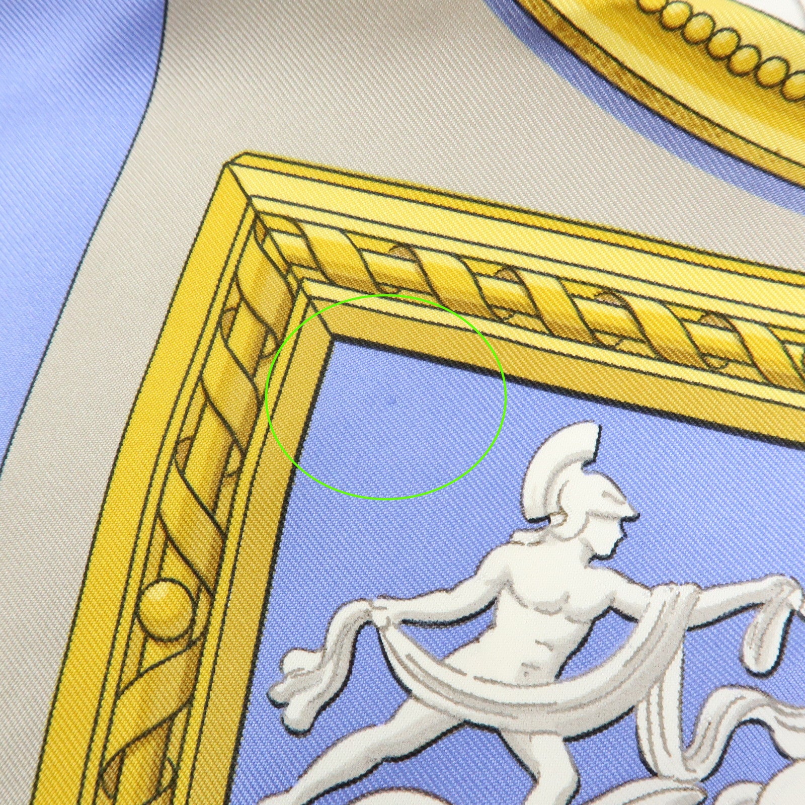 HERMES Carre 90 Silk 100% Scarf WEDG WOOD Blue Gray Yellow