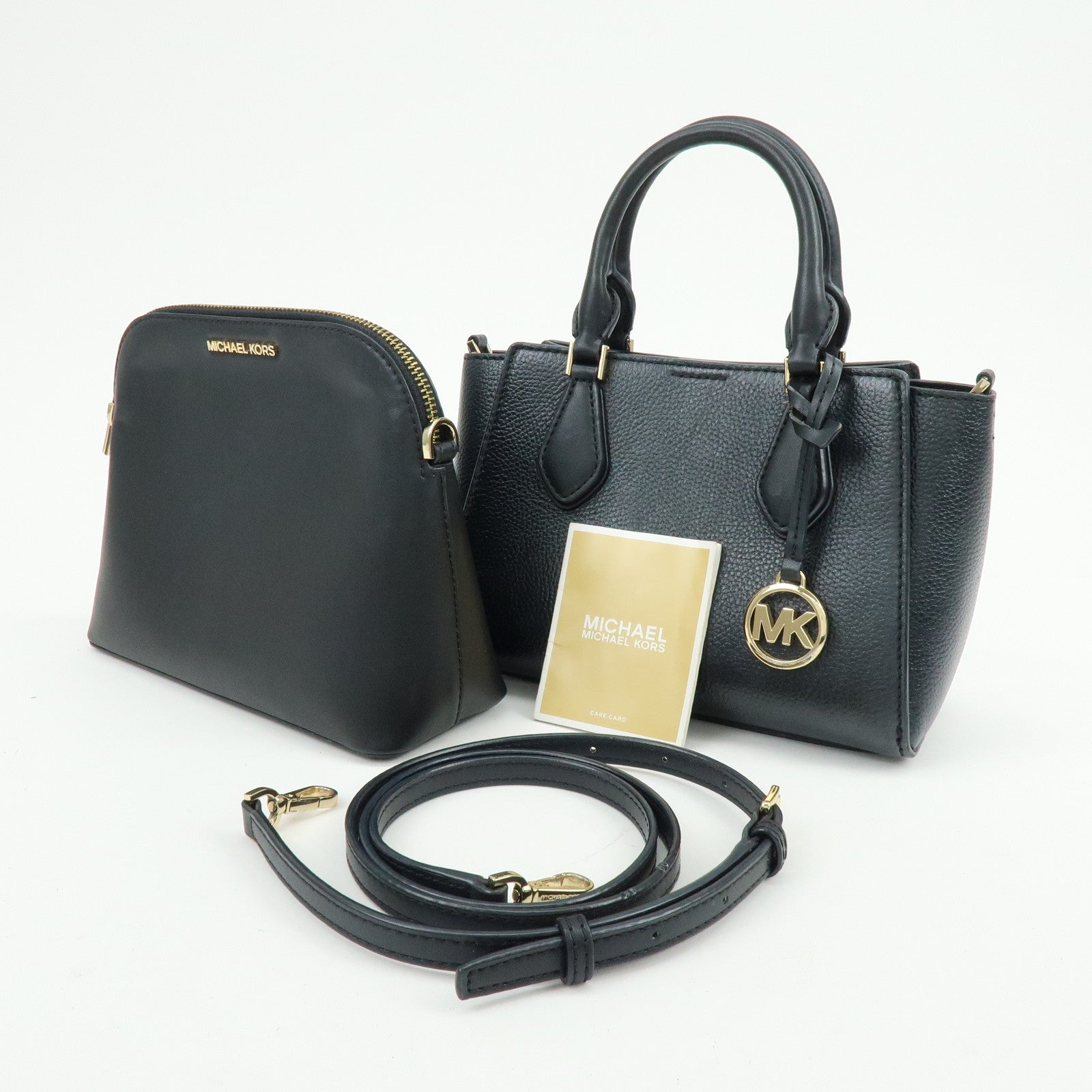 MICHAEL KORS Daria 2-in-1 Satchel Small Leather 2Way Bag Black