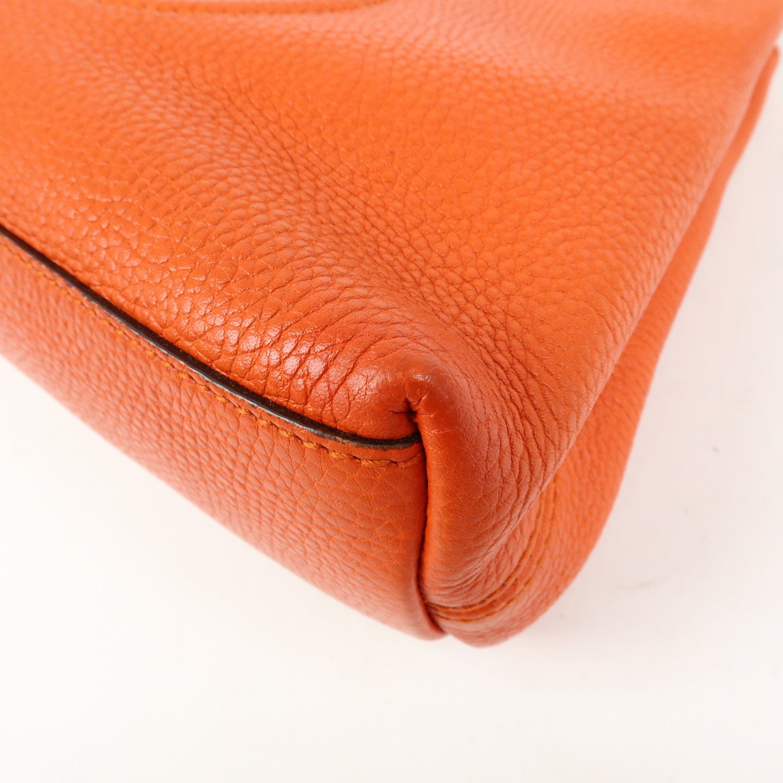 GUCCI SOHO Leather Tassel Chain Shoulder Bag Orange 387043