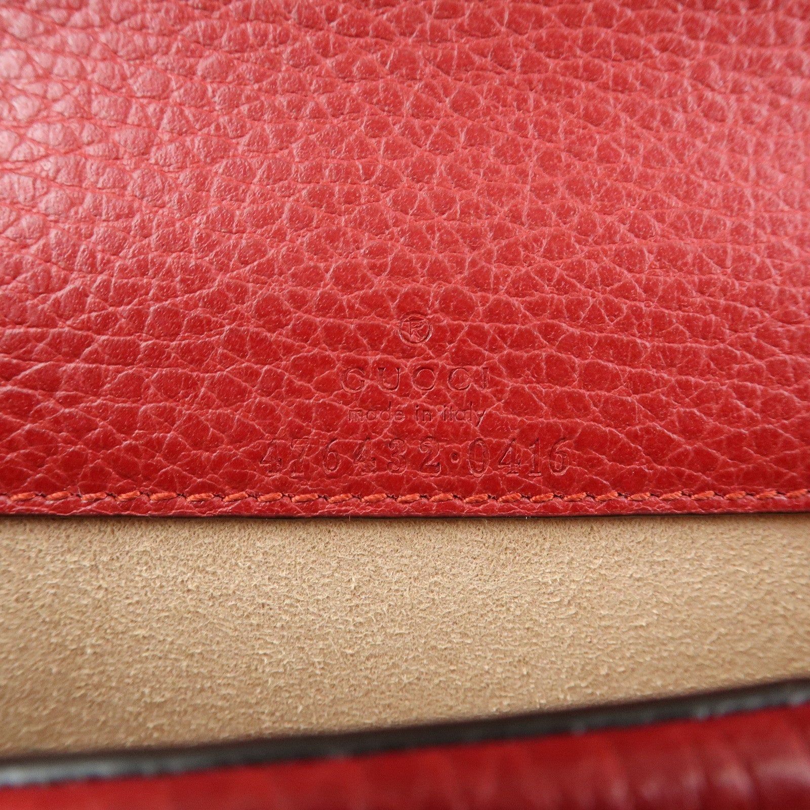 GUCCI Dionysus Super Mini Bag Leather Chain Shoulder Bag Red 476432