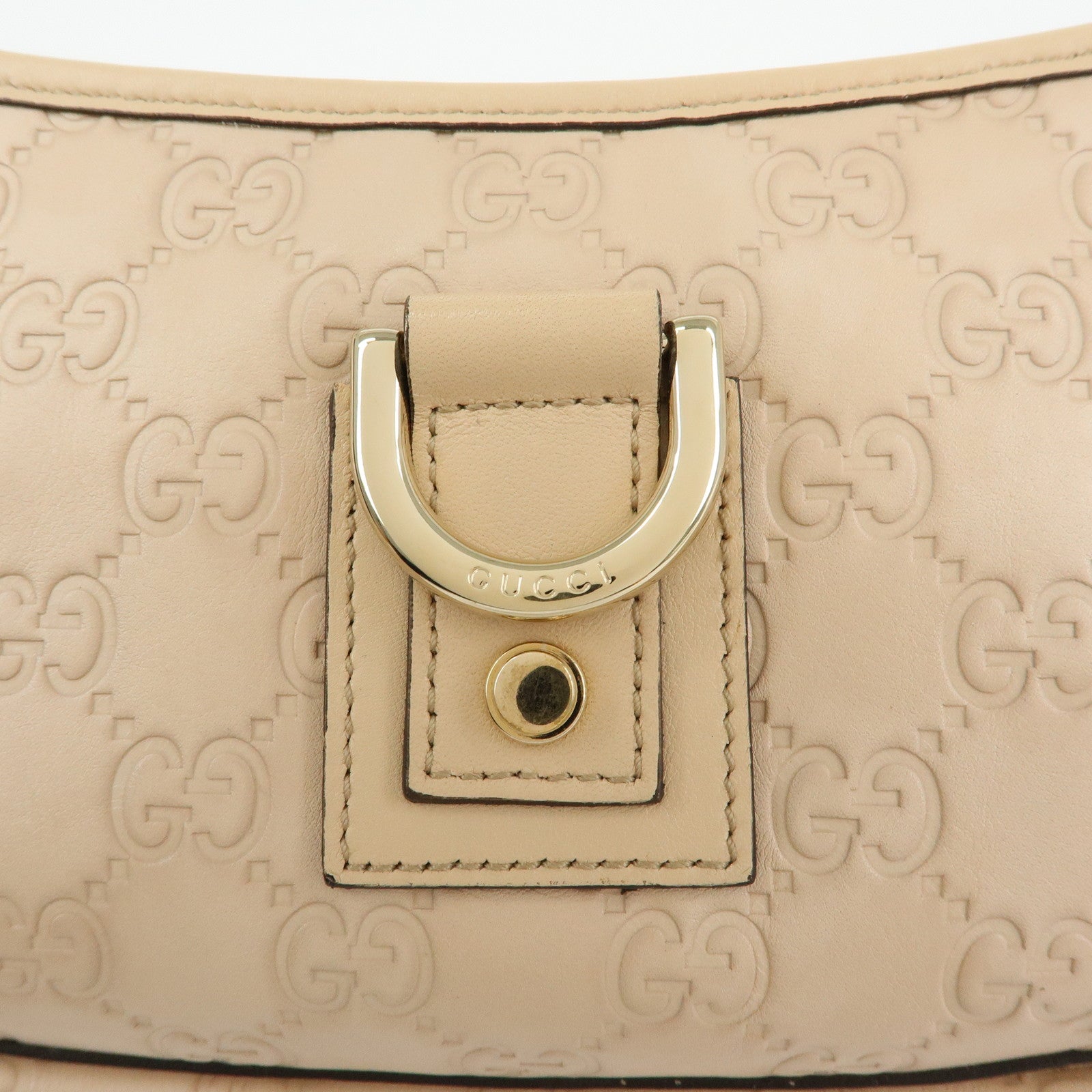 GUCCI Abbey Guccissima Leather Hand Bag Shoulder Bag Beige 130939