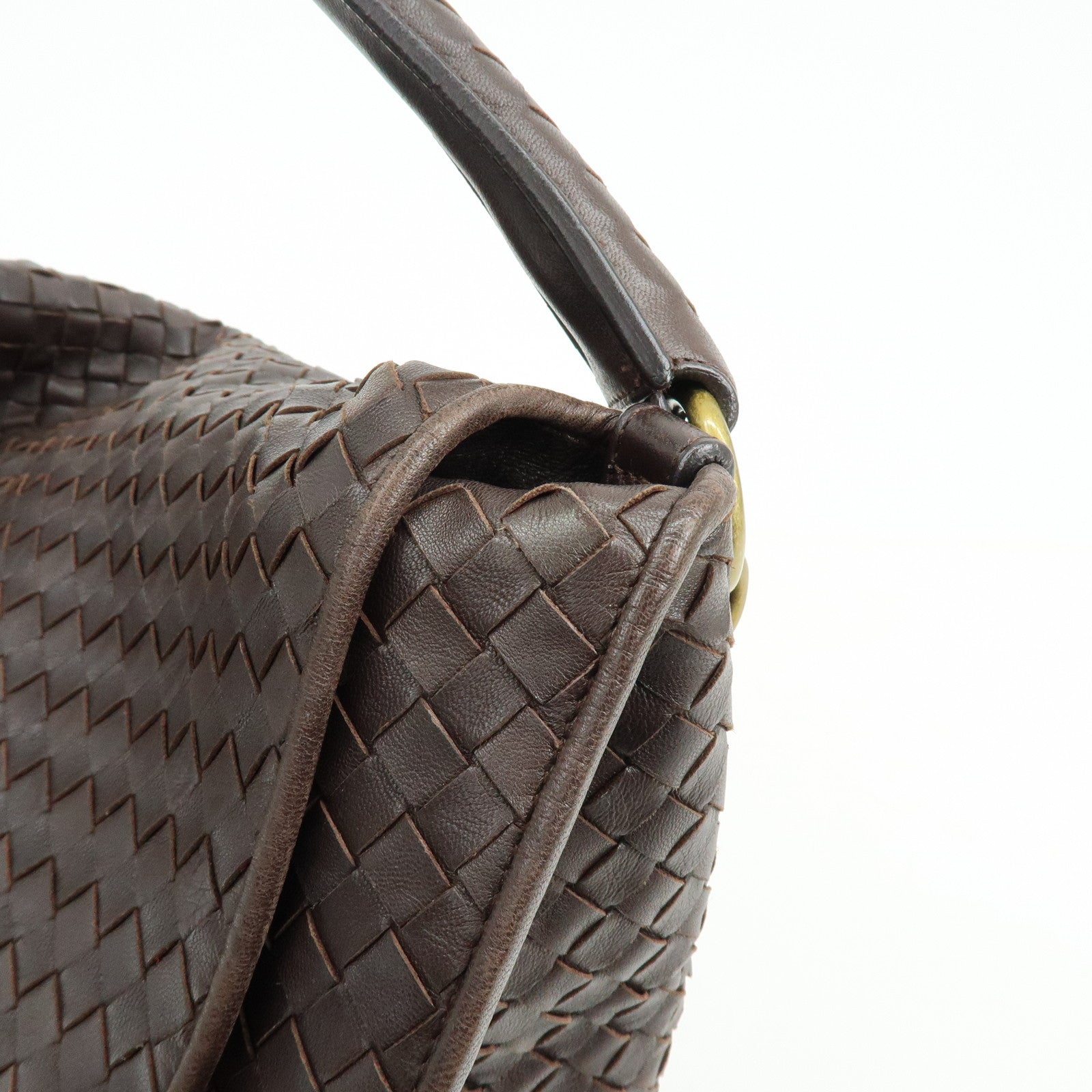 BOTTEGA VENETA Intrecciato Leather Shoulder Bag Brown 174741