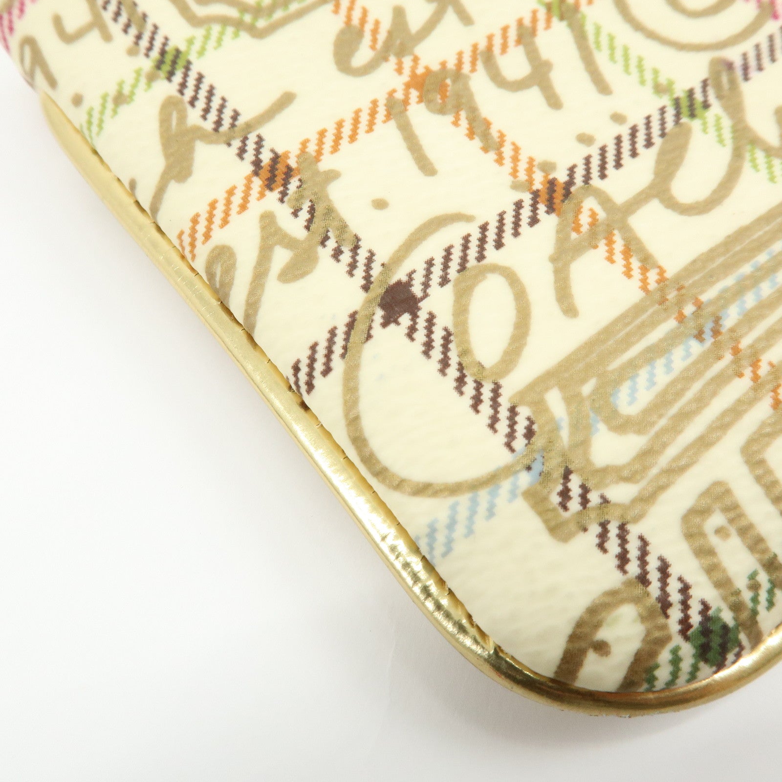 COACH Poppy Set of 2 PVC Leather Coin Purse Pouch Beige Gold Black