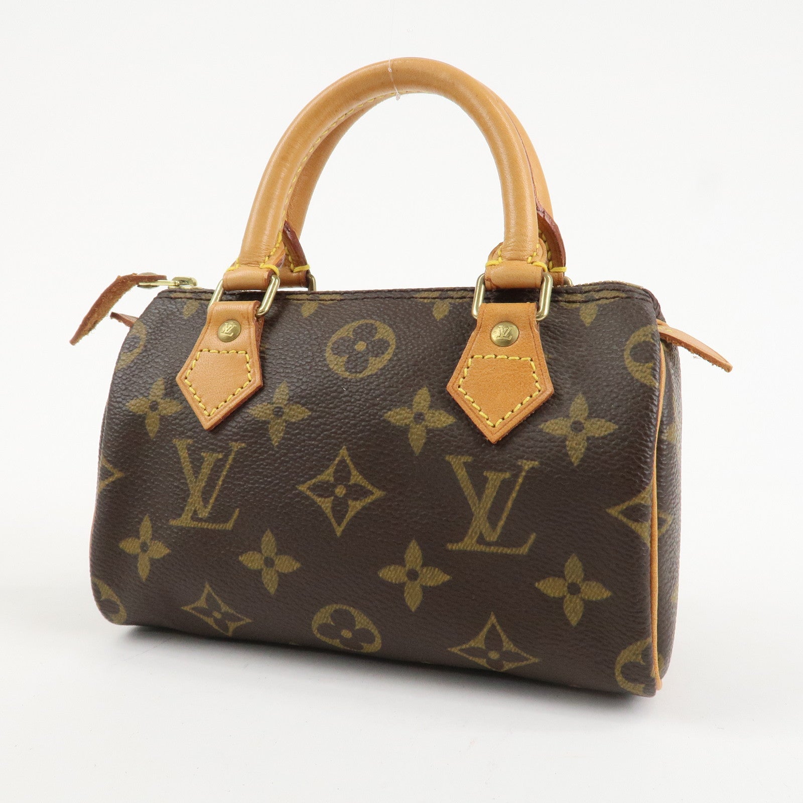 Louis Vuitton Monogram Mini Speedy Hand Bag Brown M41534 Used