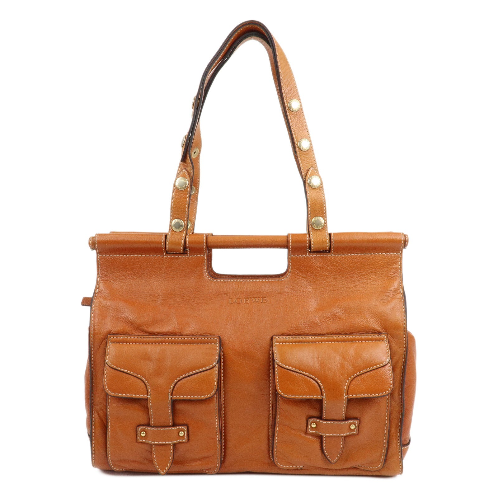 LOEWE Leather Candy 2Way Bag Shoulder Bag Hand Bag Brown