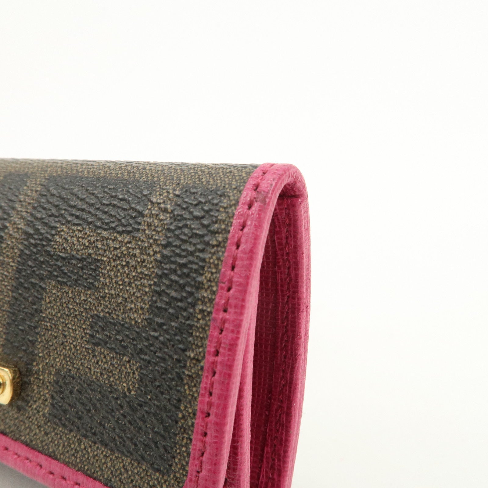 FENDI Zucca PVC Coating Canvas Leather 6 Rings Key Case 8AP079