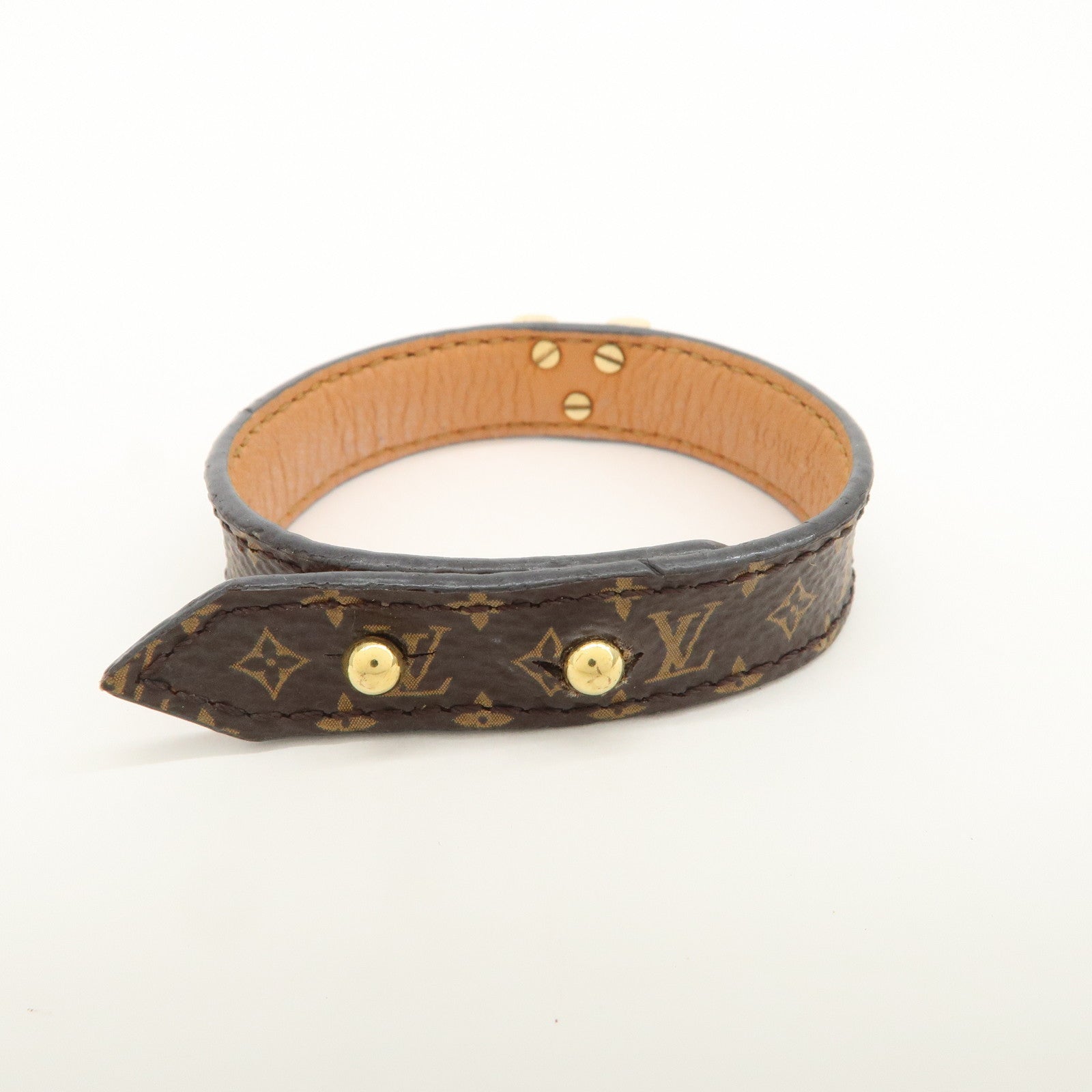 Louis Vuitton Monogram Canvas Leather Bracelet Essential V M6042