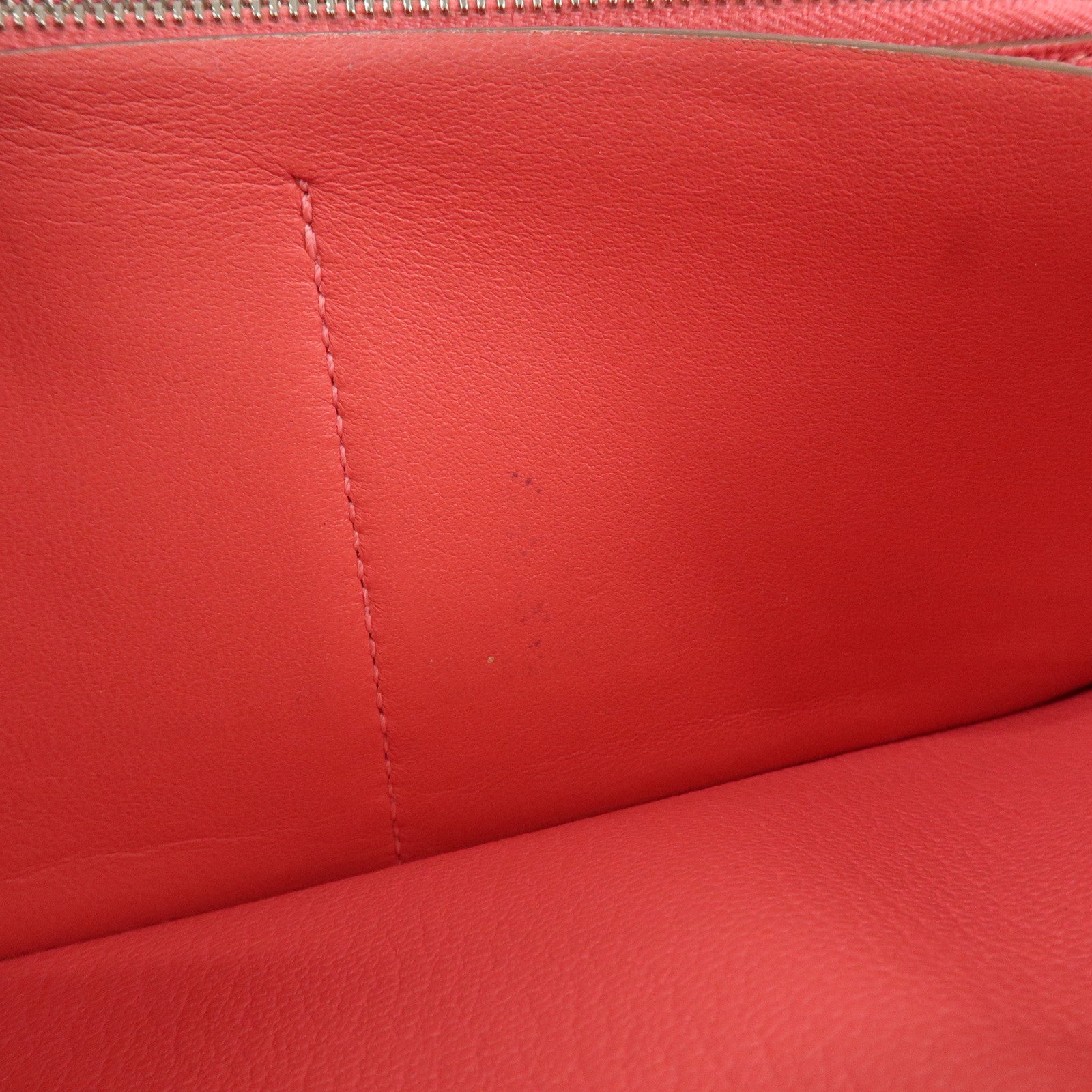 HERMES Evelyne Azap Leather 笆｡P Stamped Round Zippy Long Wallet Pink