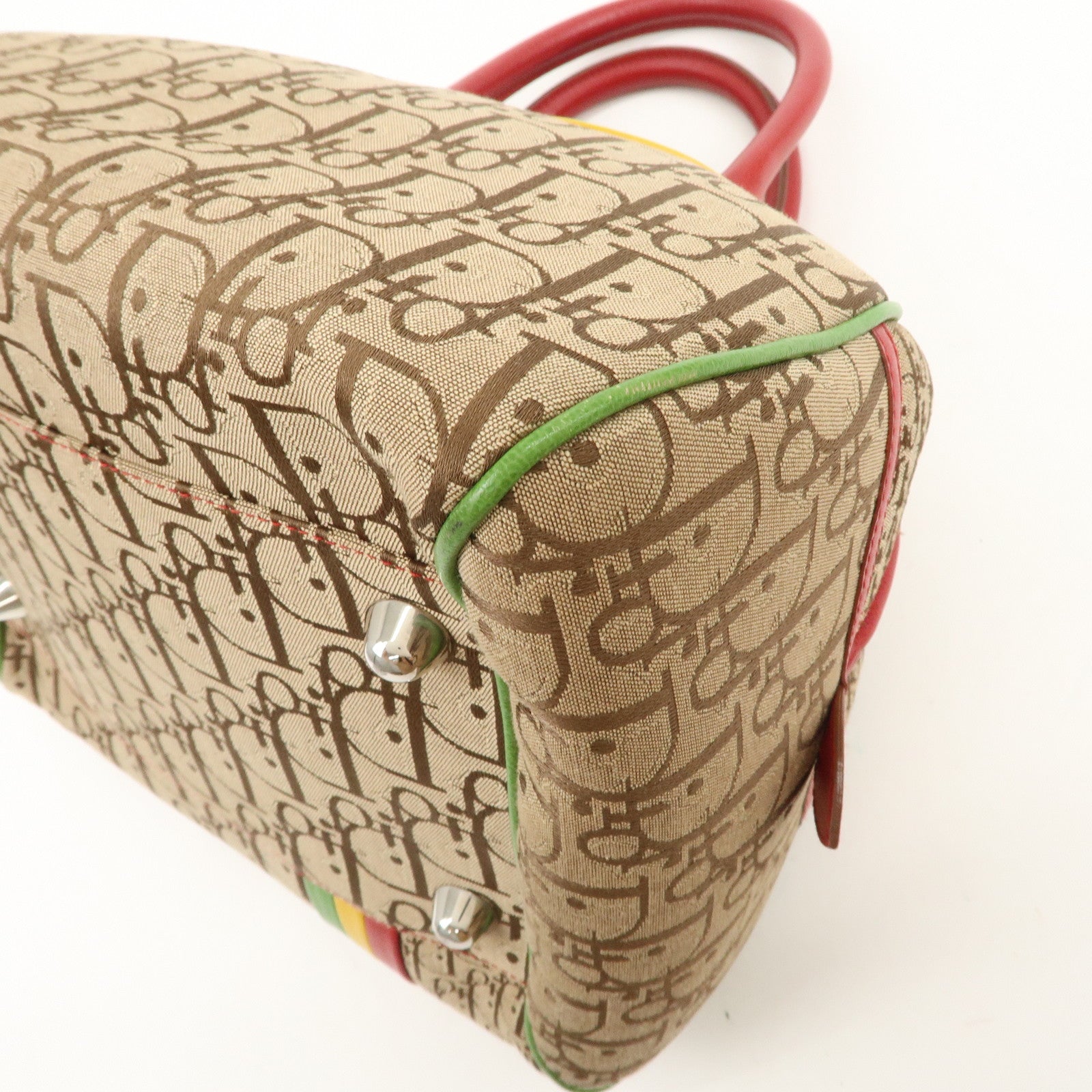 Christian Dior Rasta Trotter Canvas Leather Boston Bag Hand Bag