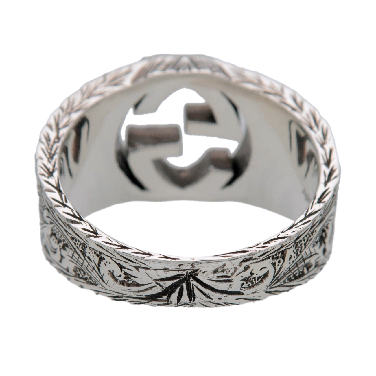 GUCCI Interlocking G Arabesuque Ring SV925 Silver #23 US10.25 EU63