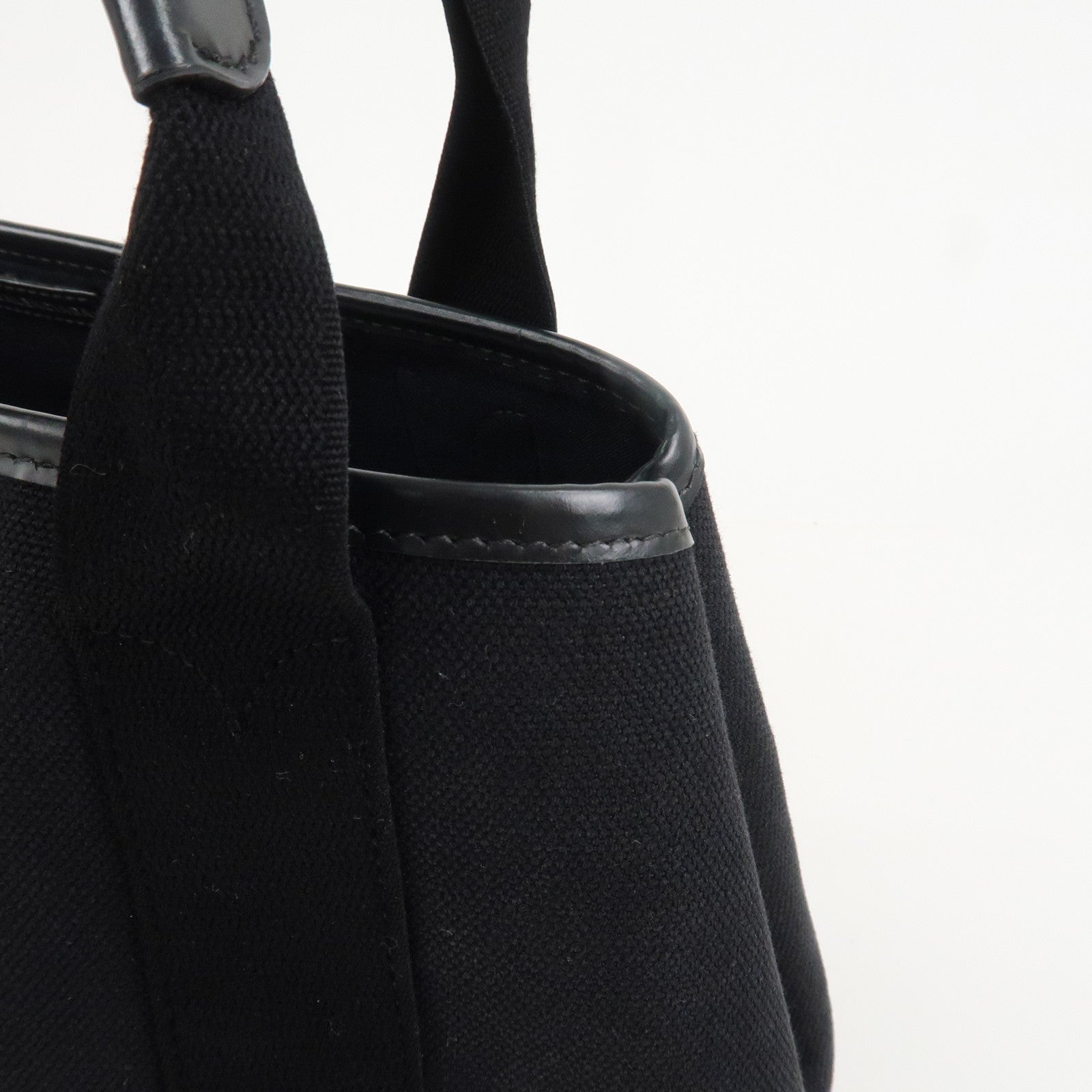BALENCIAGA Navy Cabas S Leather Tote Bag Hand Bag Black 339933