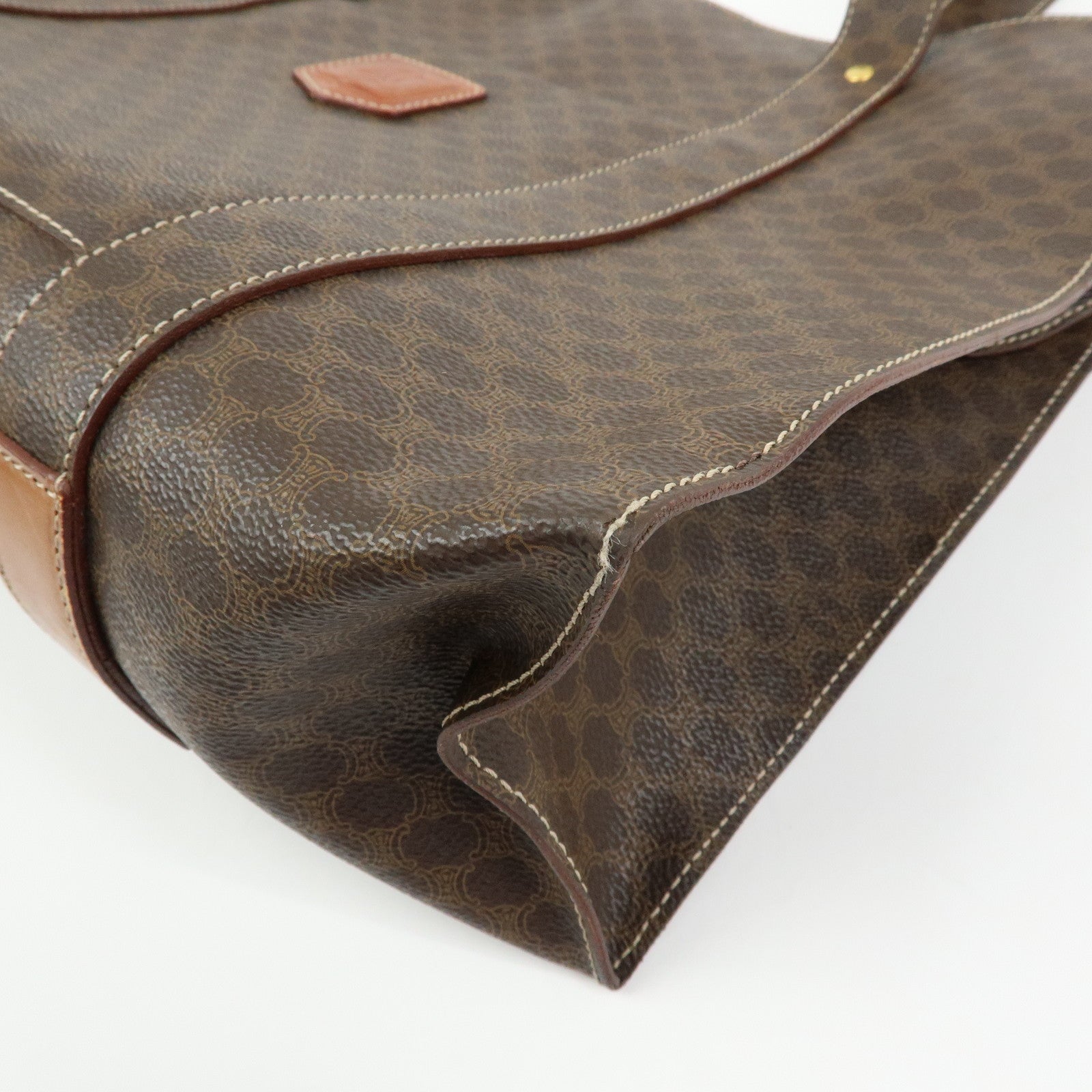 CELINE Macadam PVC Leather Tote Bag Shoulder Bag Brown