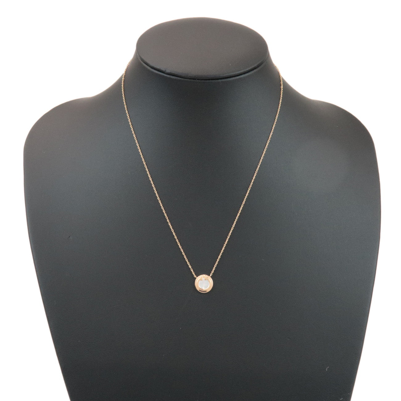 Tiffany & Co T to Circle Shell Necklace K18 750PG Rose Gold