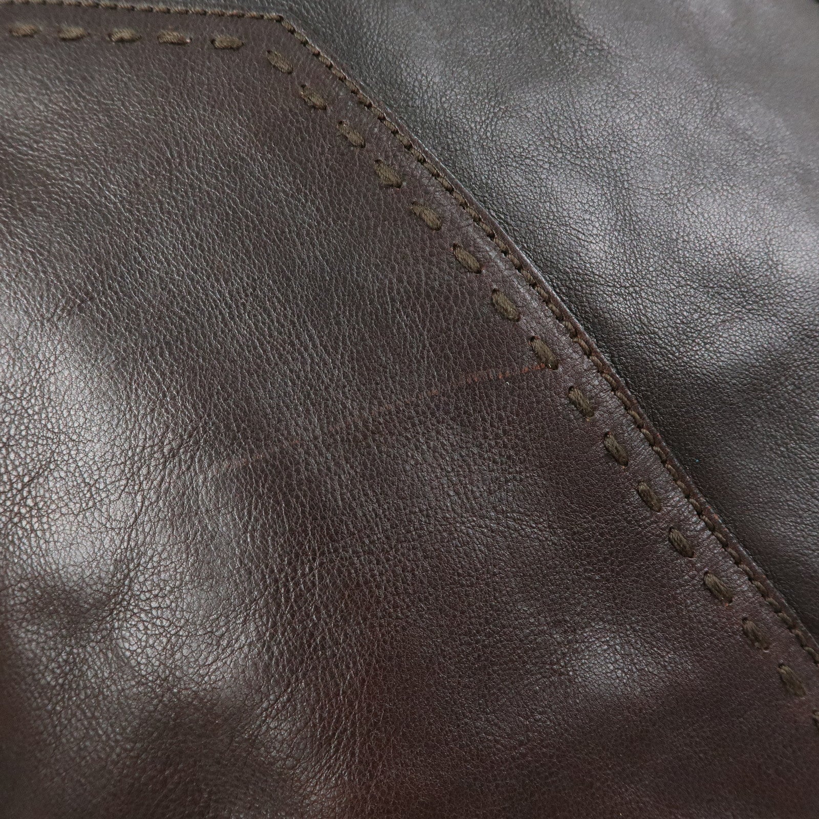 SAINT LAURENT PARIS Muse Leather Hand Bag Shoulder Bag Dark Brown