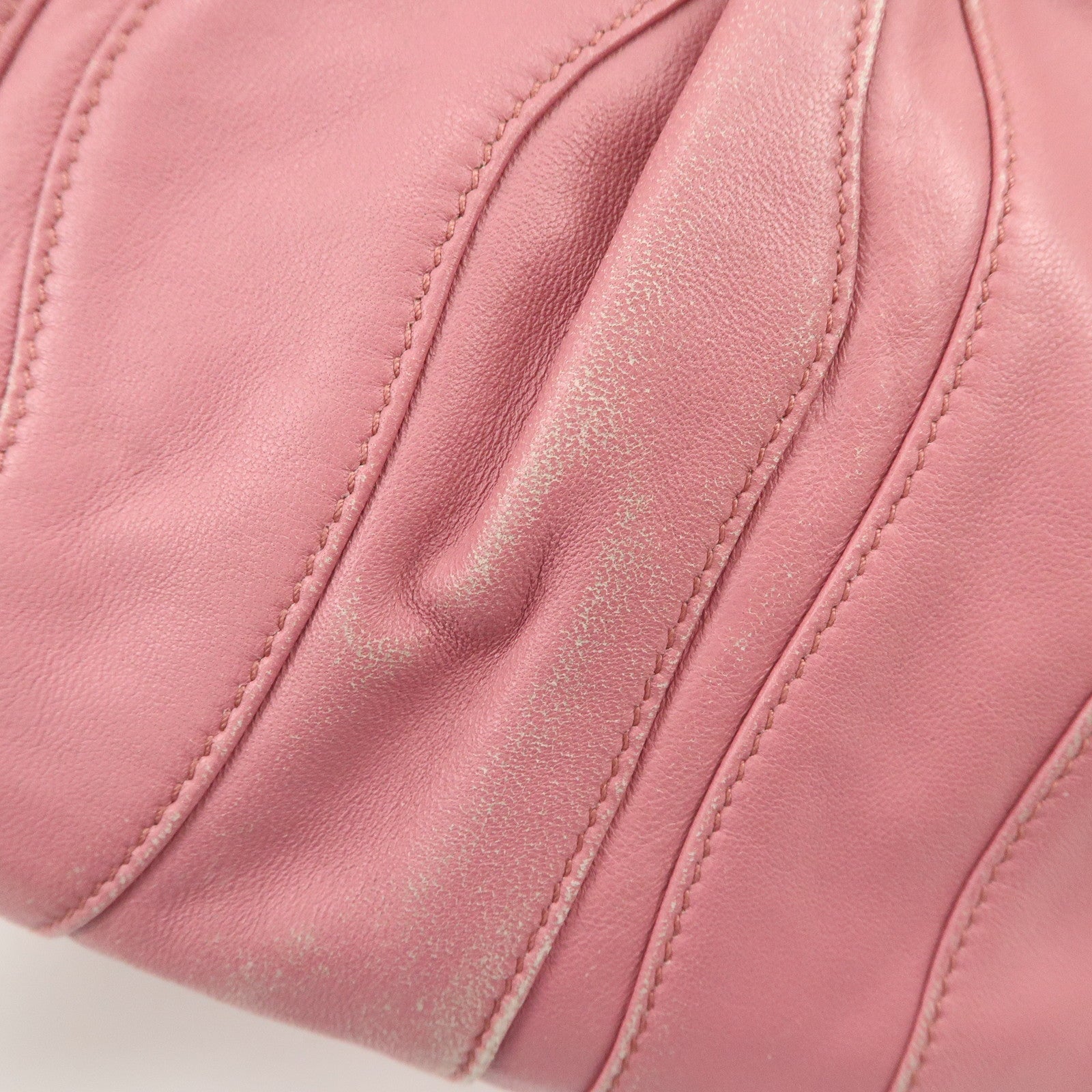 PRADA Leather 2Way Bag Hand Bag Shoulder Bag Pink BN1682