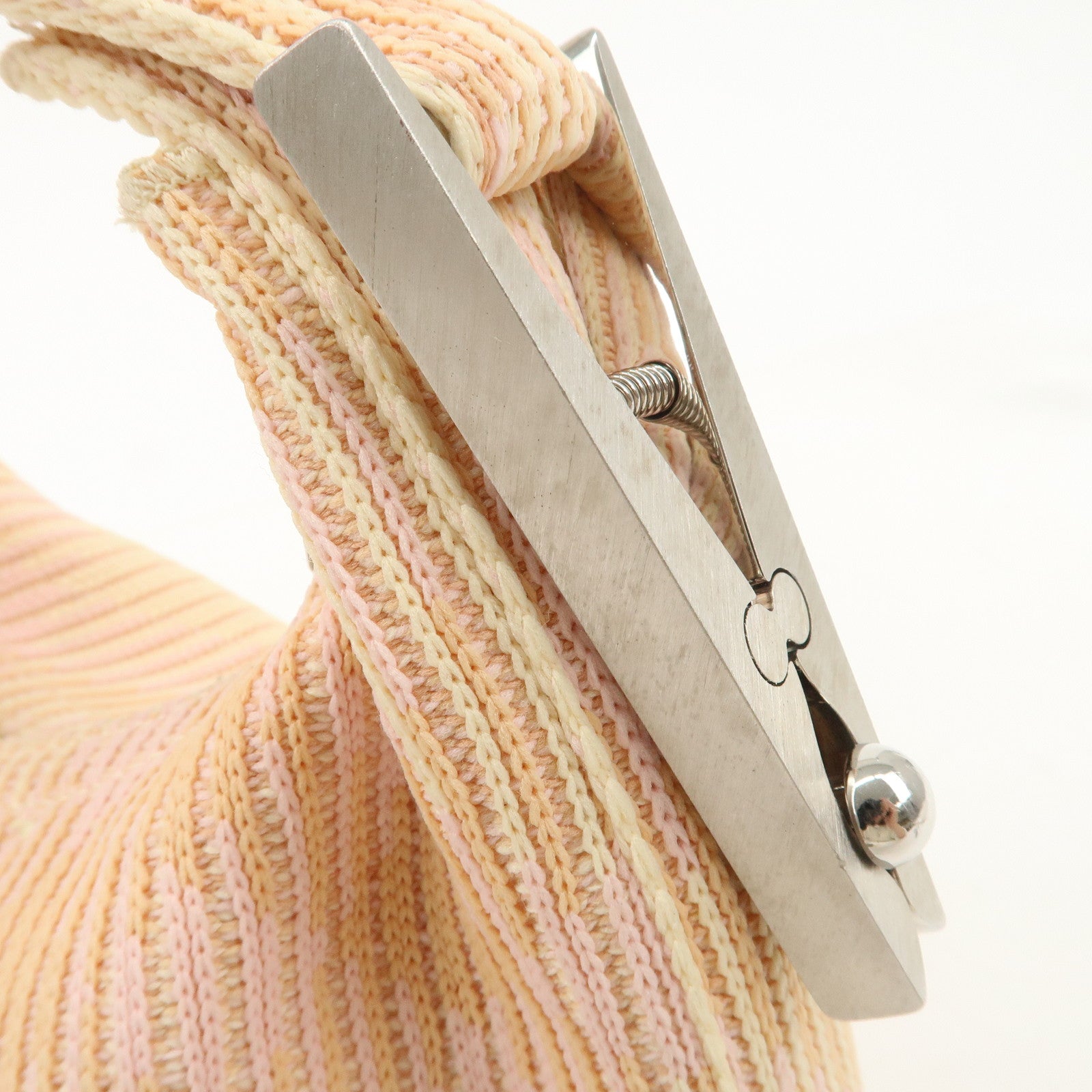 BURBERRY Cotton Mini Peg Duffle Hand Bag Beige Pink Yellow Used