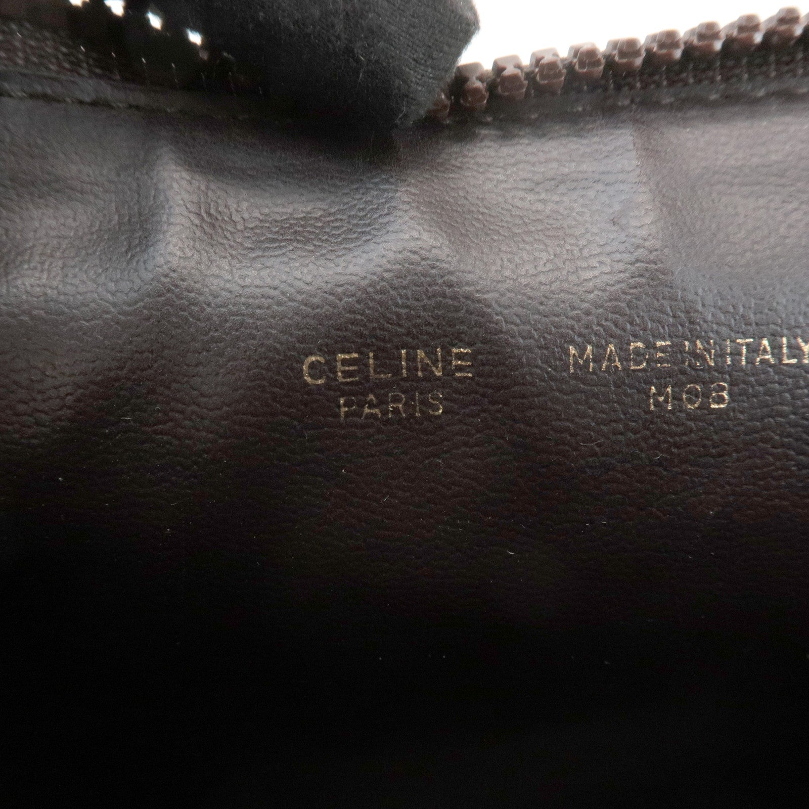CELINE C Macadam Canvas Leather Pouch Brown