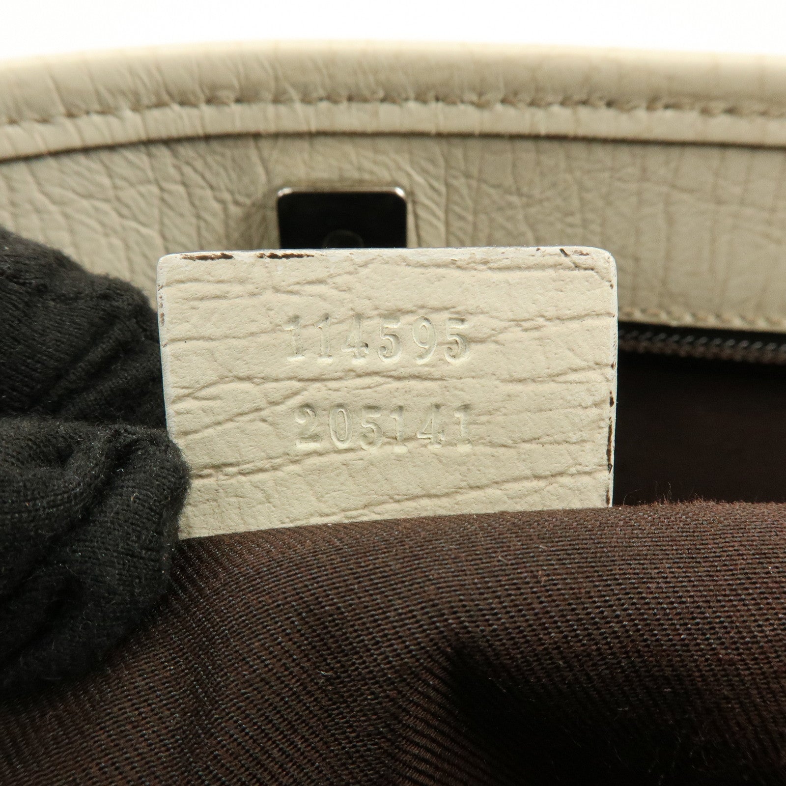 GUCCI GG Canvas Leather Shoulder Bag Tote Bag Beige White 114595