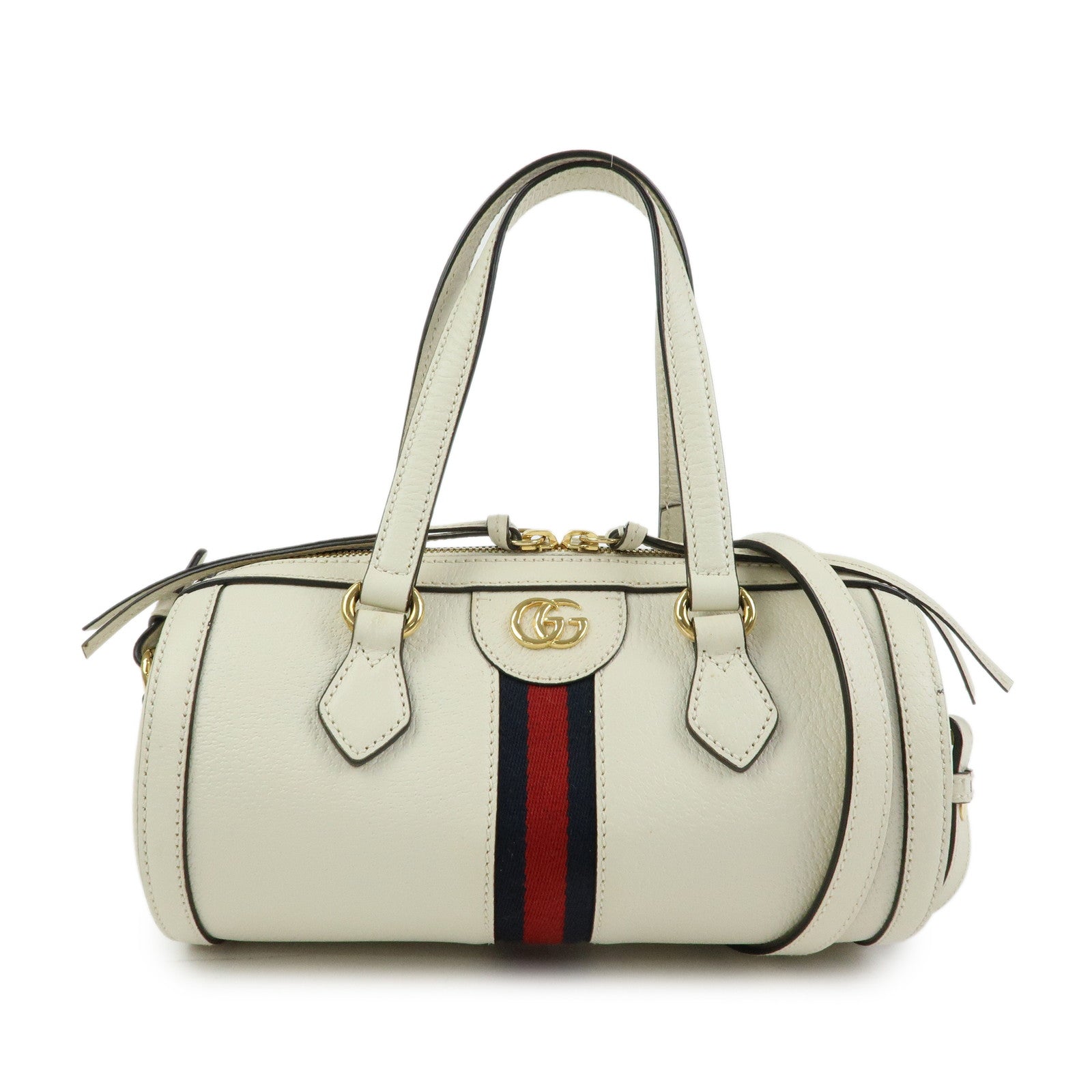 GUCCI Ophidia Sherry Leather 2Way Hand Shoulder Bag White 602577
