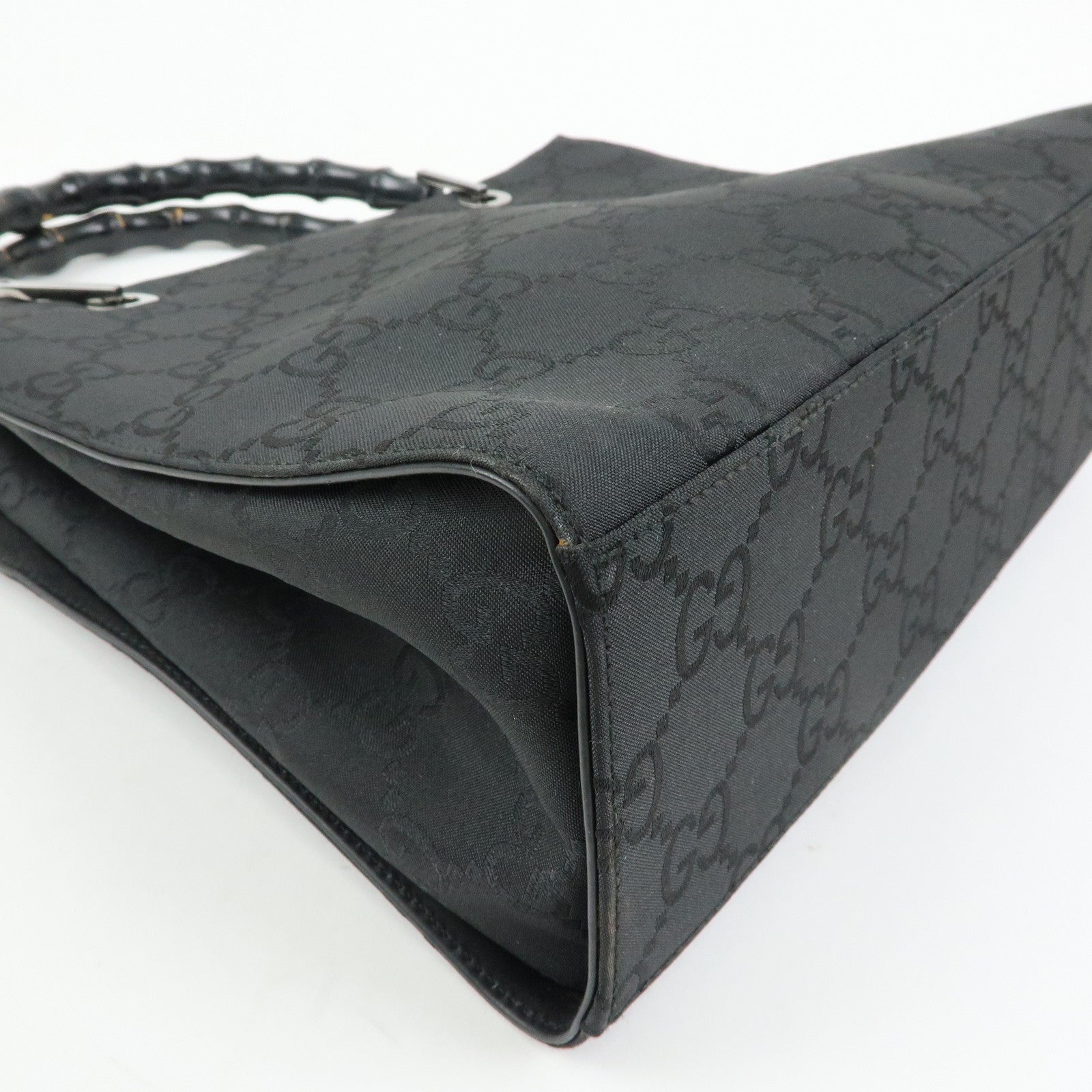 GUCCI Bamboo GG Nylon 2Way Tote Bag Black 002.1016