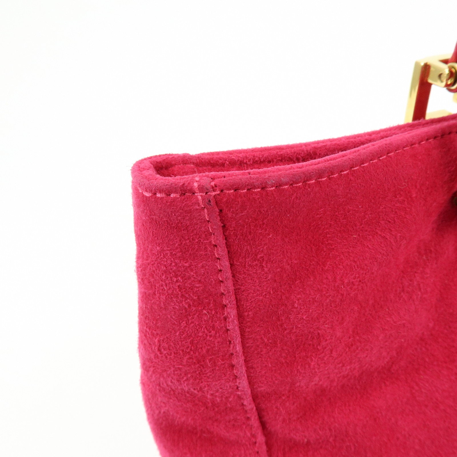 FENDI Logo Suede Leather Hand Bag Tote Bag Pink 2308・26693・609