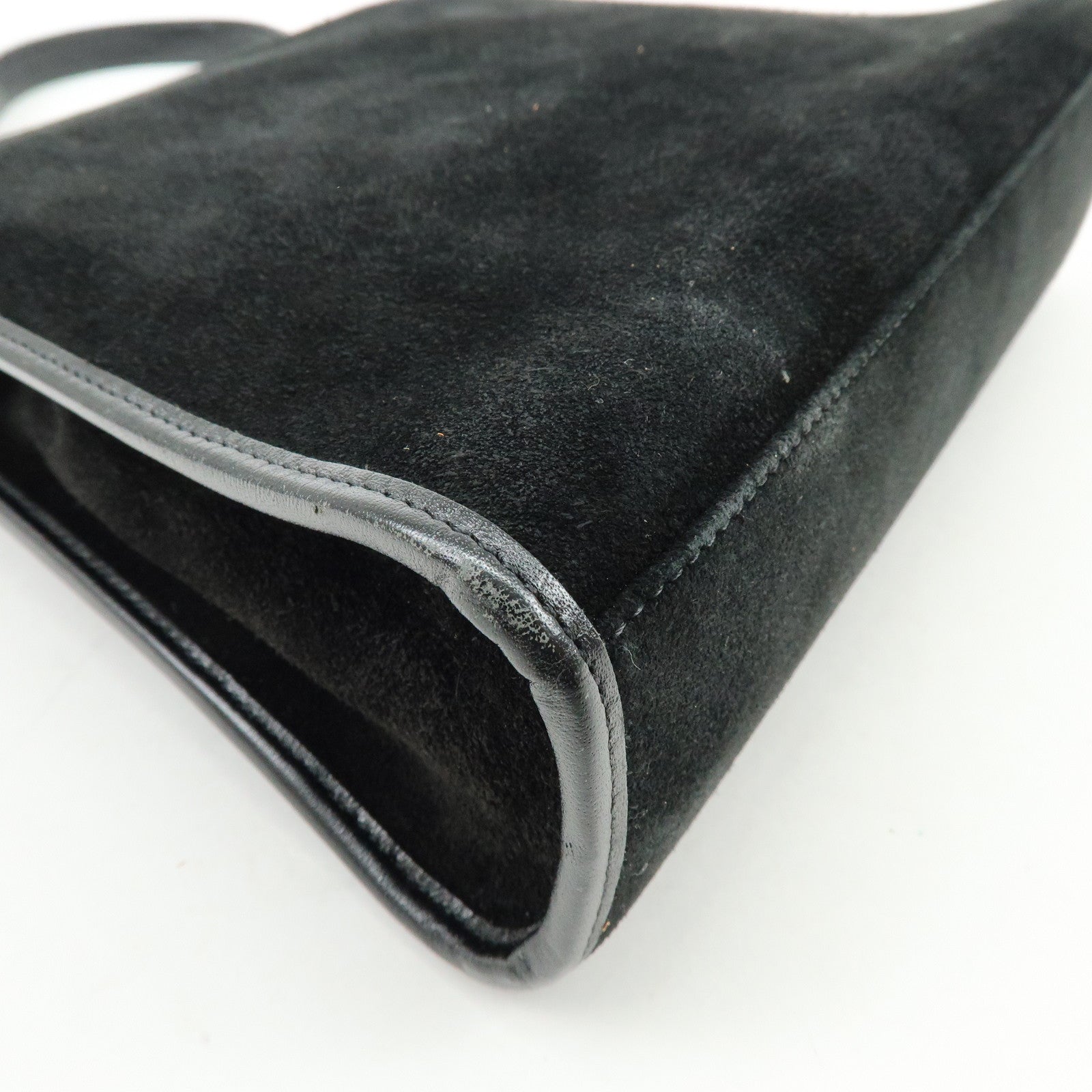 SAINT LAURENT PARIS Cassandra Suede Shoulder Crossbody Bag Black