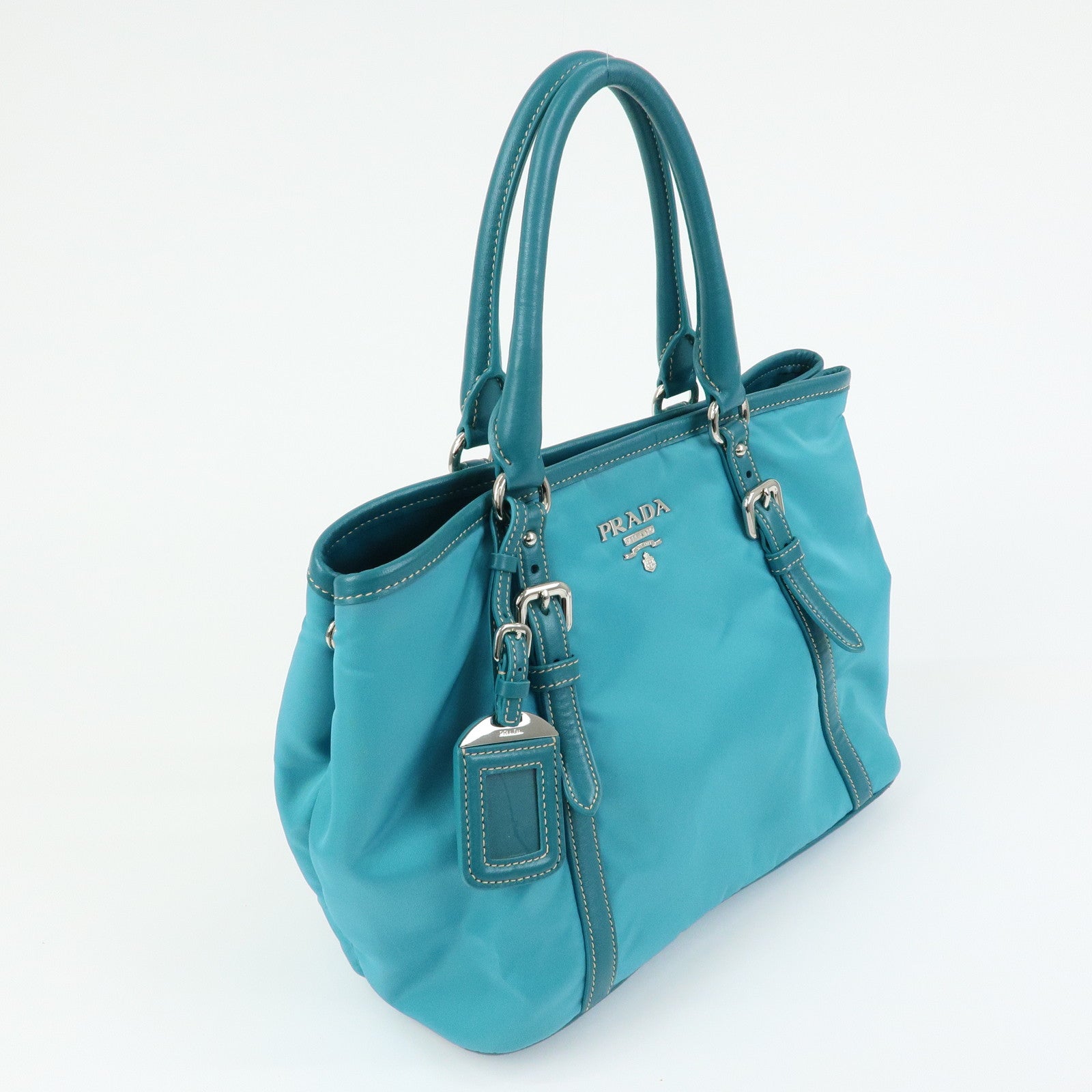 PRADA Nylon Leather 2Way Tote Hand Shoulder Bag Green BN1841