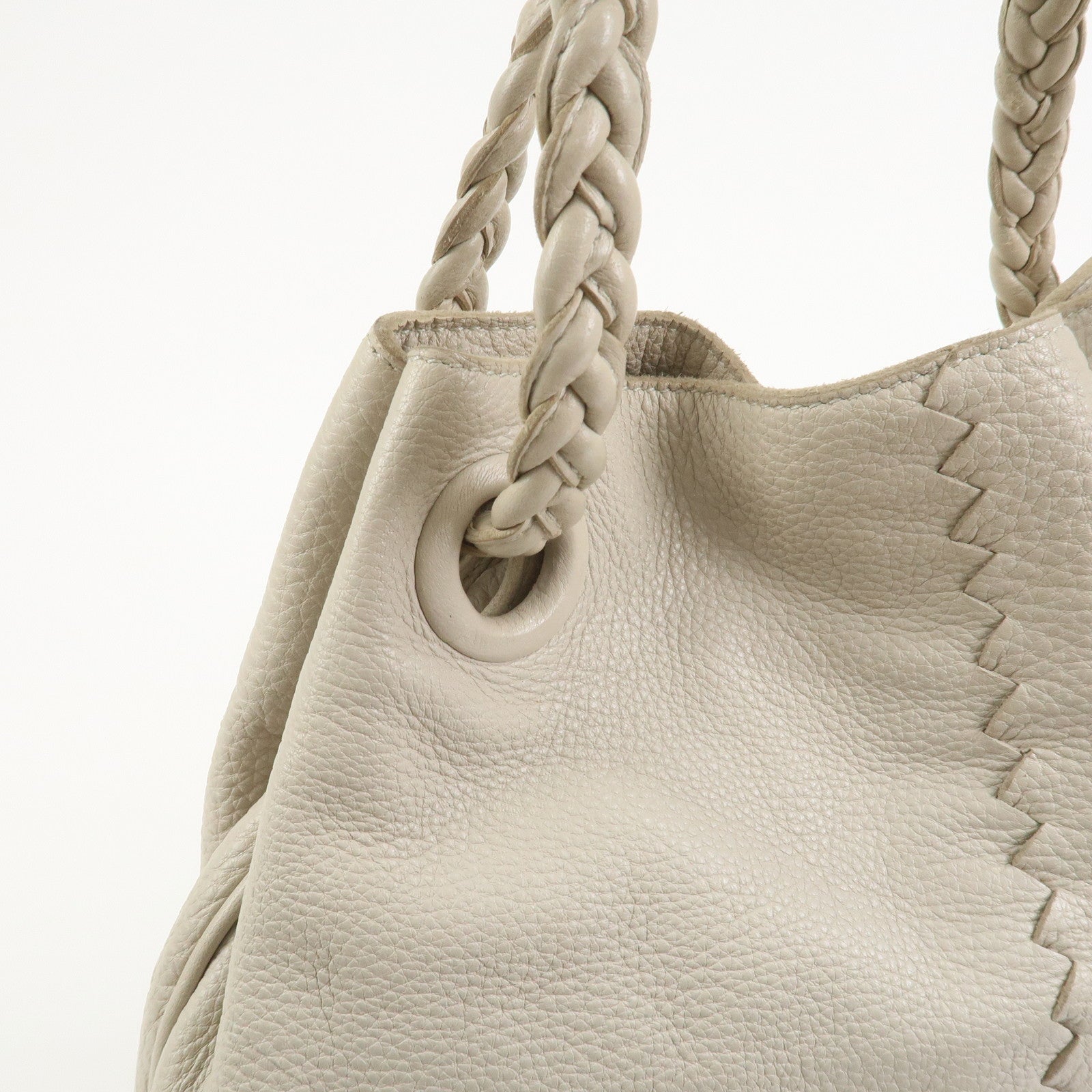 BOTTEGA VENETA Calf Leather 2Way Shoulder Bag Hand Bag Ivory