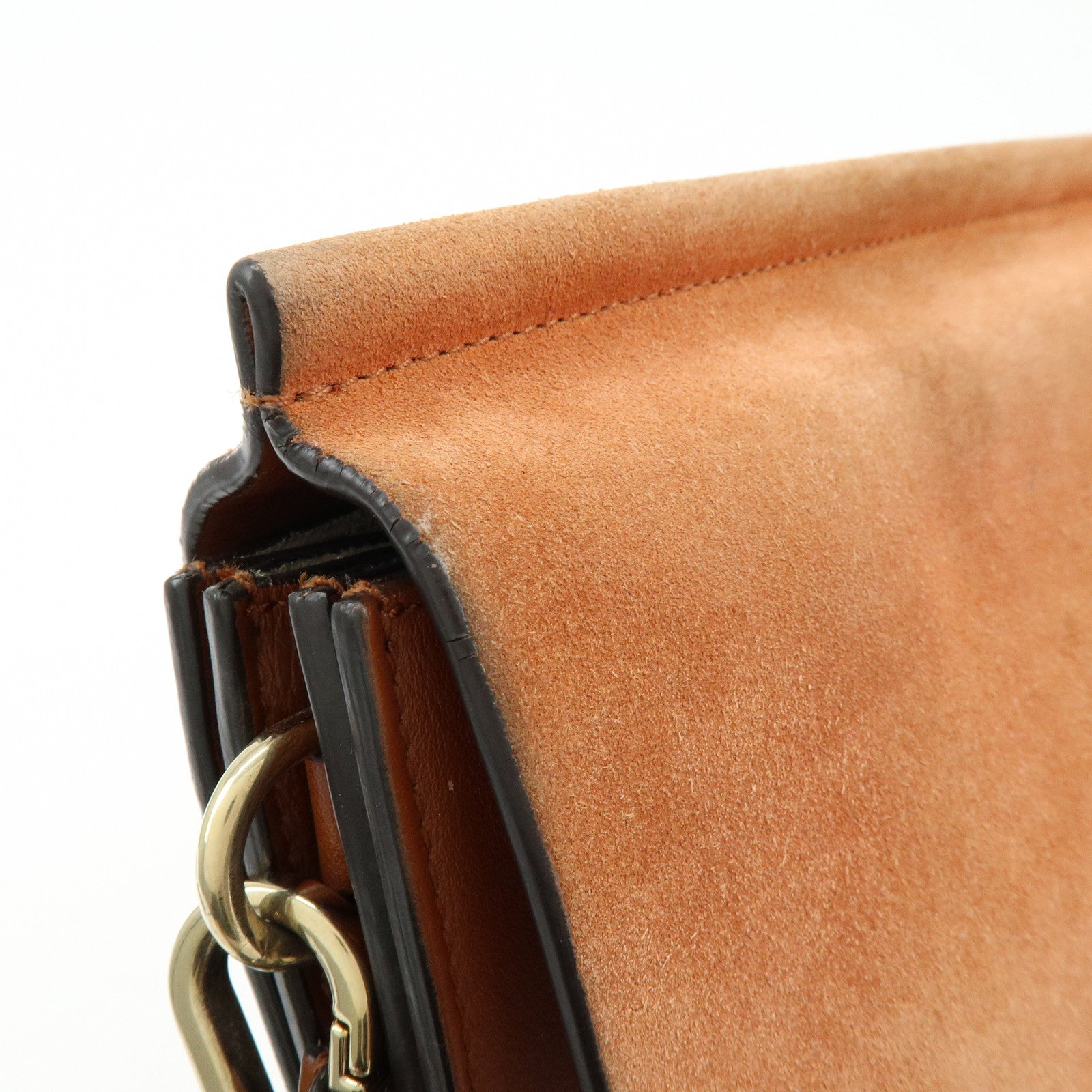 Chloe Faye Suede Leather Shoulder Bag Crossbody Bag Brown