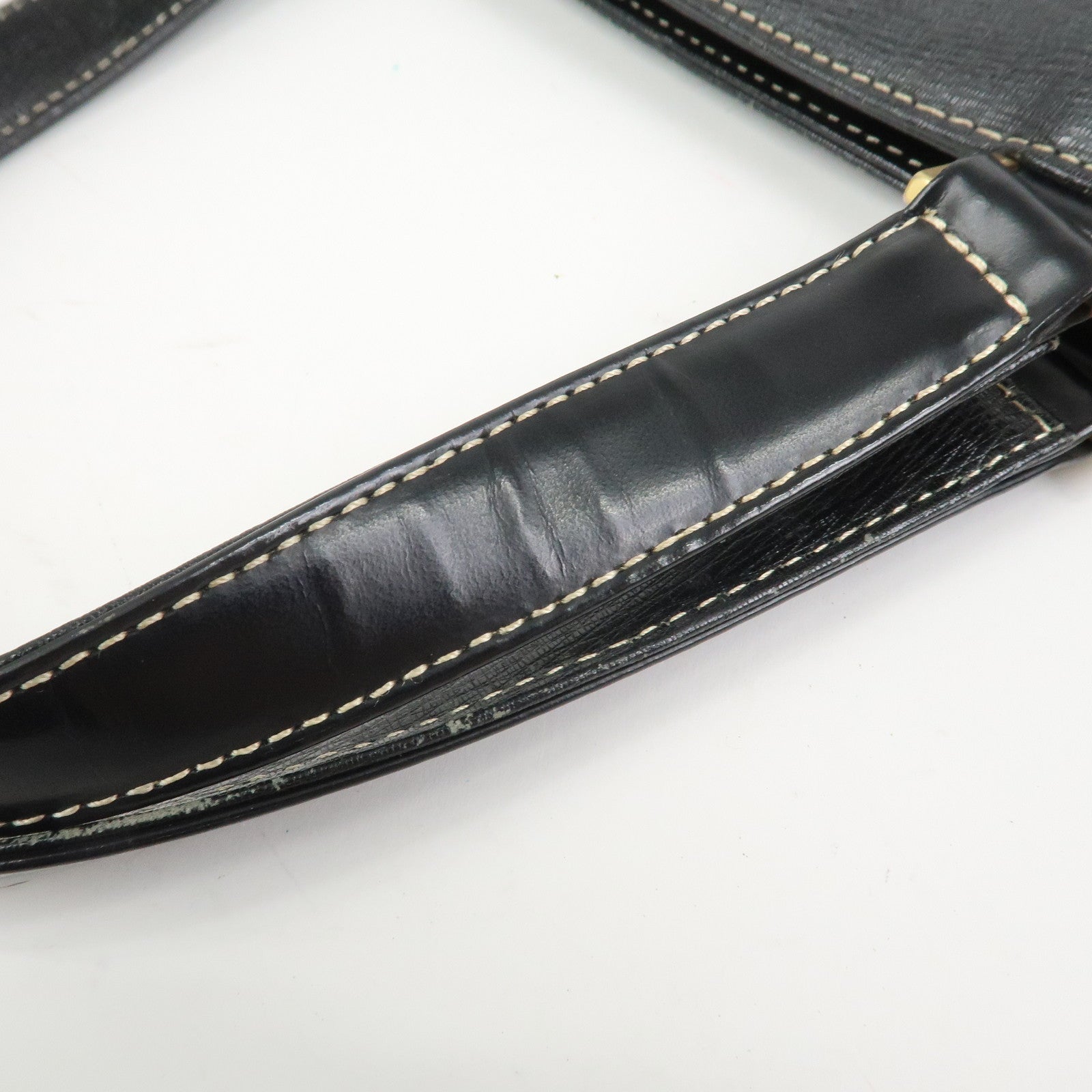BURBERRY Logo Leather Tote Bag Shoulder Bag Hand Bag Black