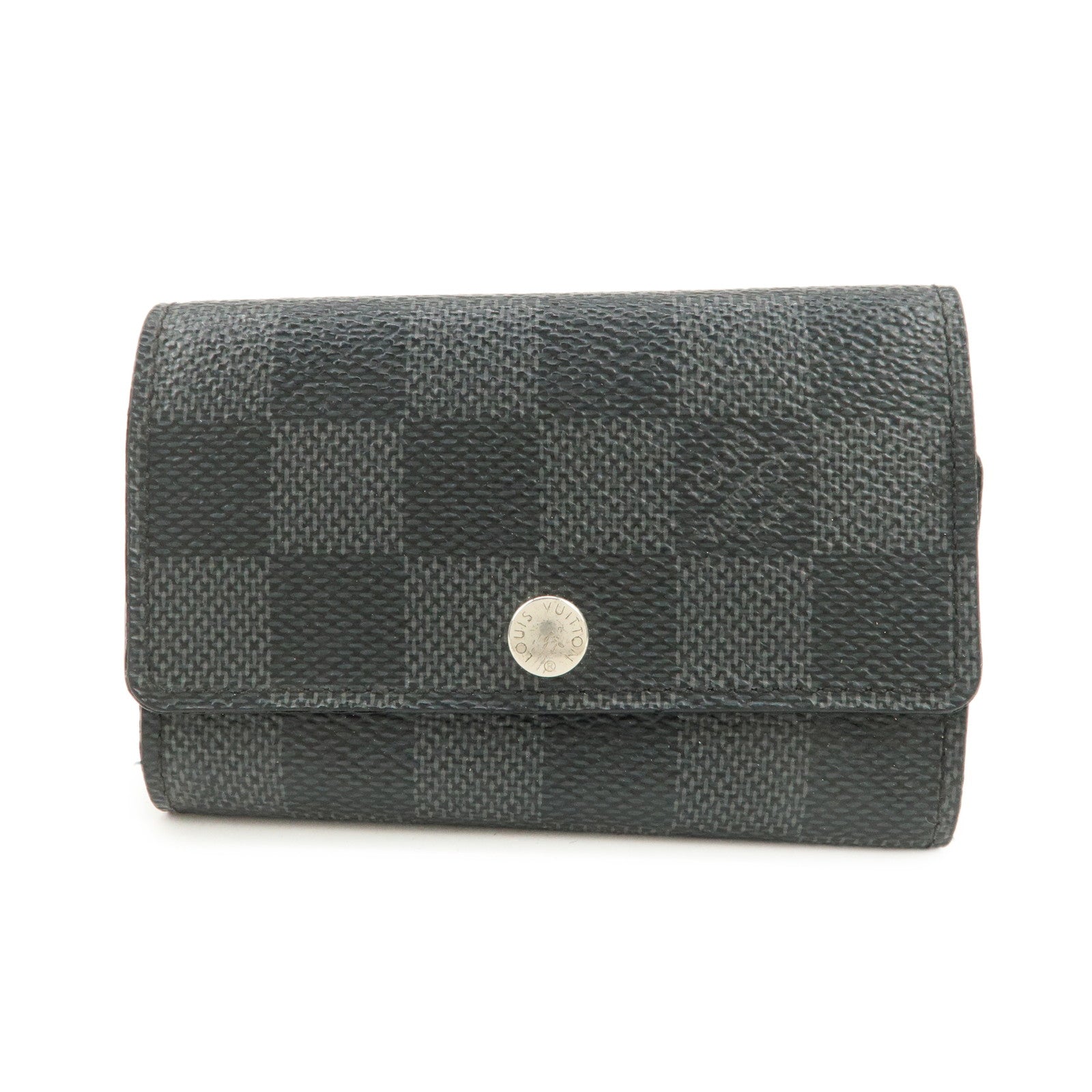 Louis Vuitton Damier Graphite Multicle 6 Key Case Gray Black N62662