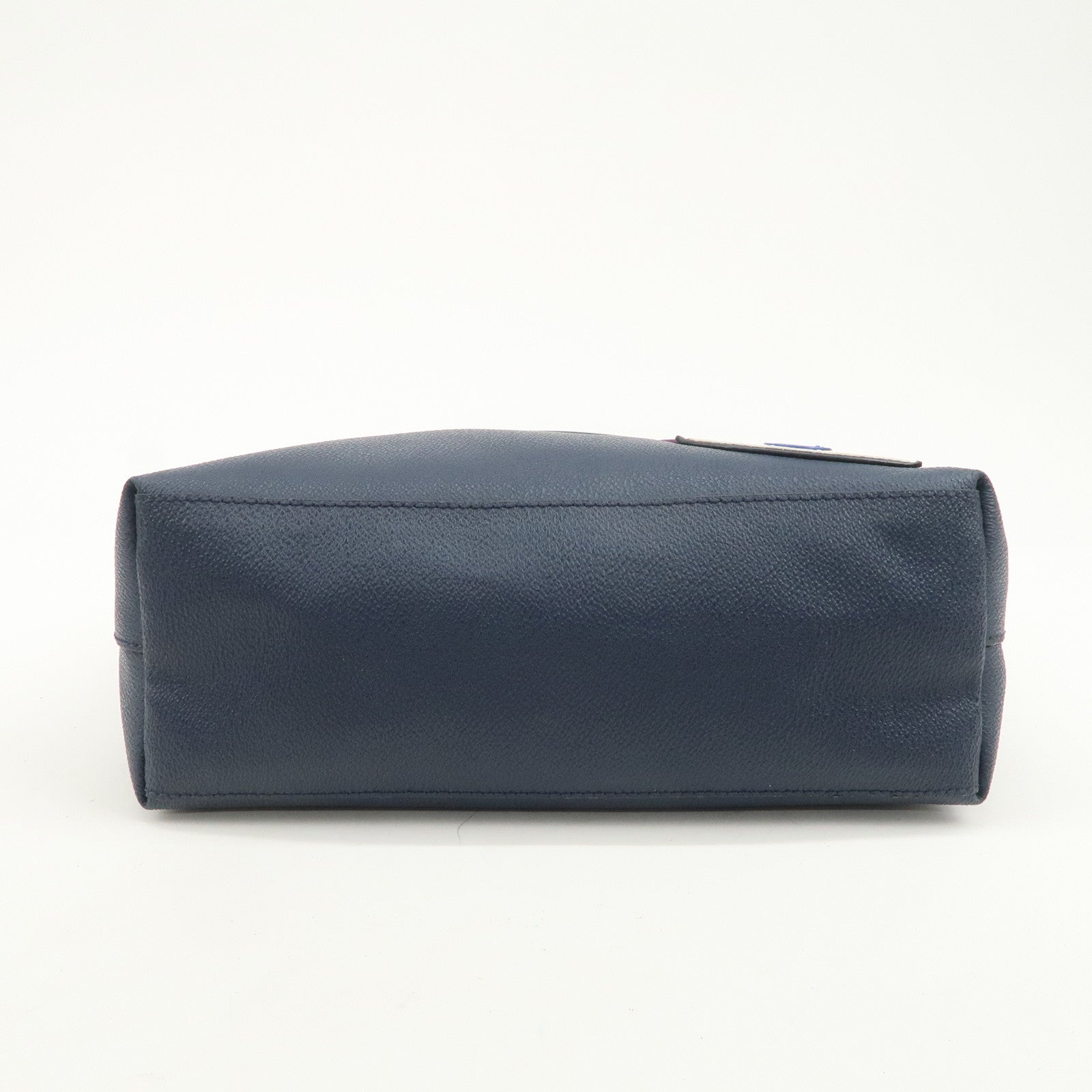 TORY BURCH Leather Tote Bag Hand Bag Navy