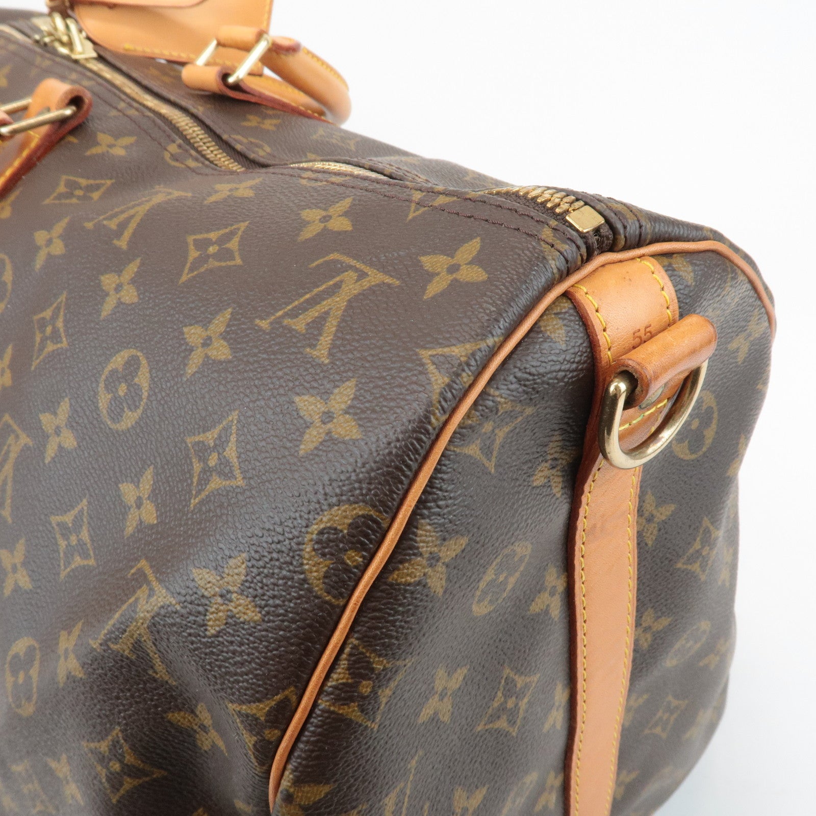Louis Vuitton Monogram Keep All Bandouliere 55 Boston Bag Brown M41414 Used