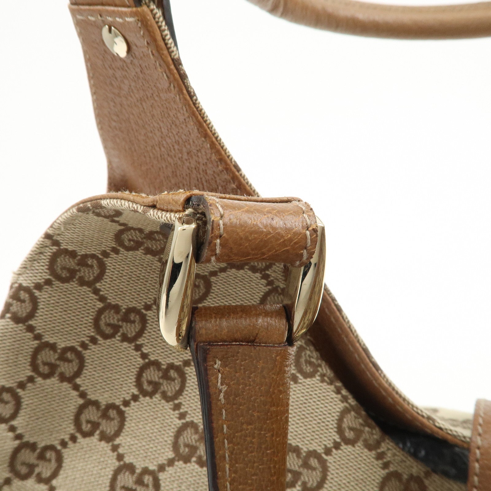 GUCCI New Jackie GG Monogram Canvas Leather Shoulder Bag 124404