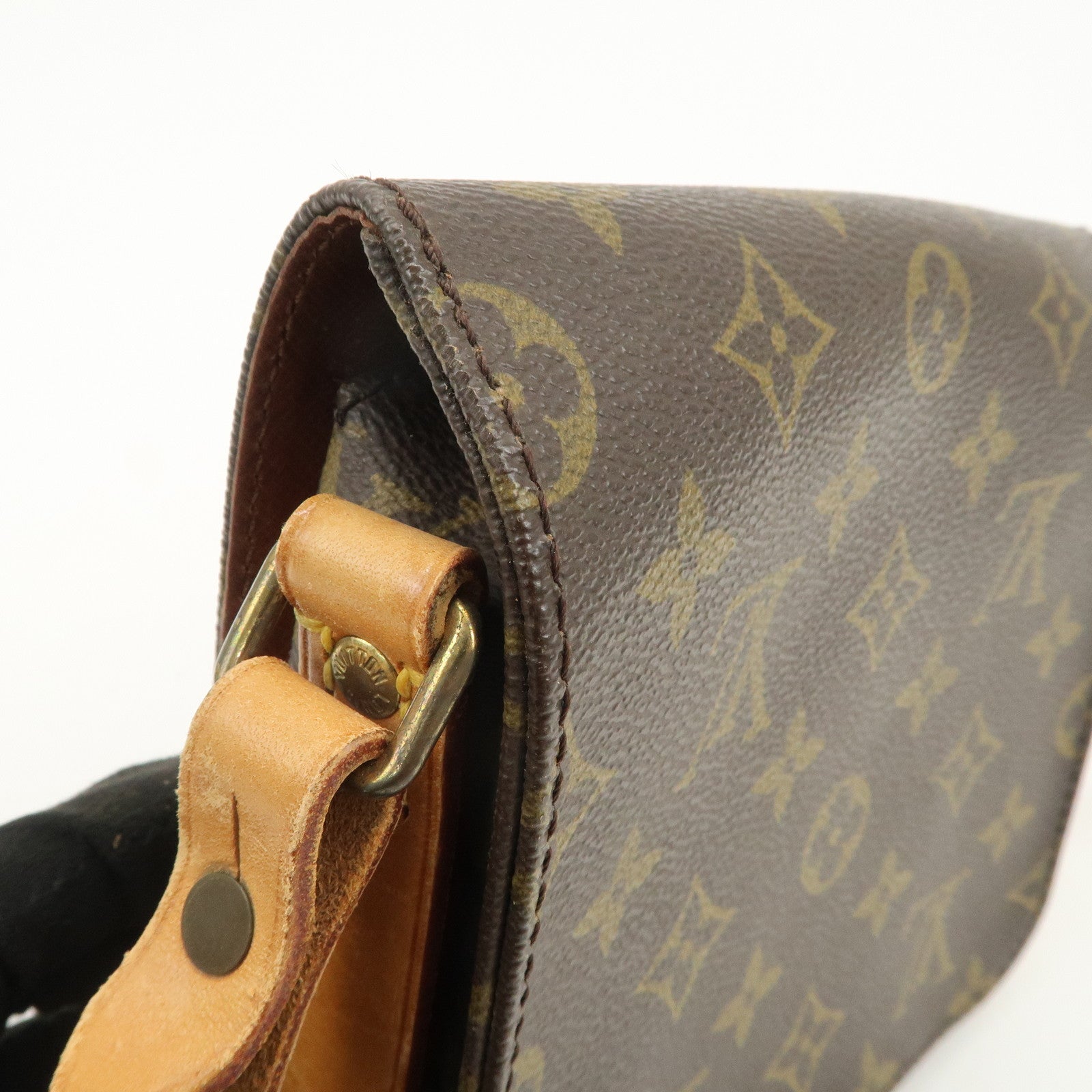 Louis Vuitton Monogram Mini Cartouchiere Shoulder Bag Brown M51254