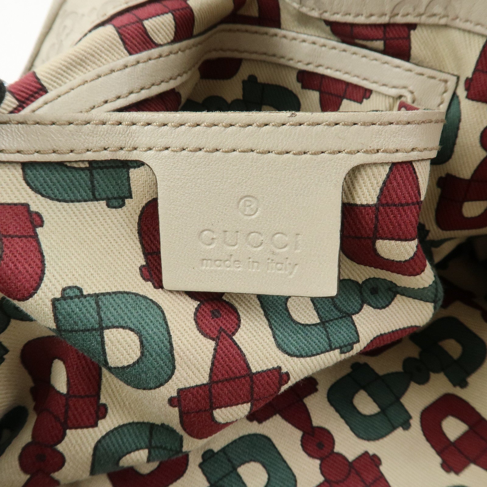 GUCCI Guccissima Leather Shoulder Bag Hand Bag Ivory 203494