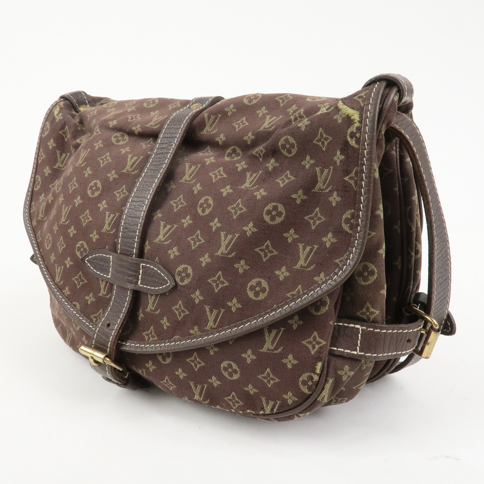 Louis Vuitton Monogram Mini Lin Saumur 30 Shoulder Bag Ebene M95227