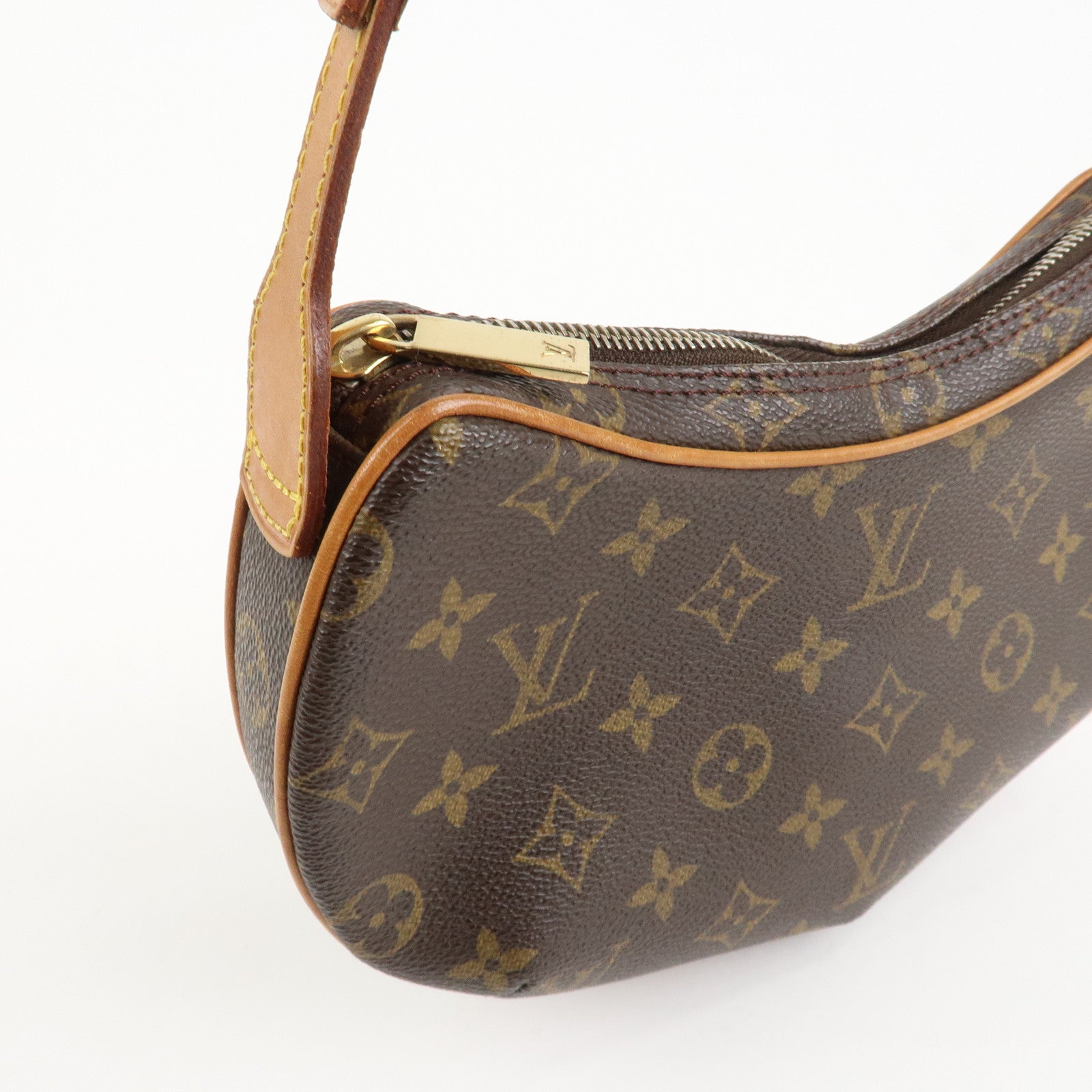 Louis Vuitton Monogram Pochette Croissant Shoulder Bag Brown M51510 Used