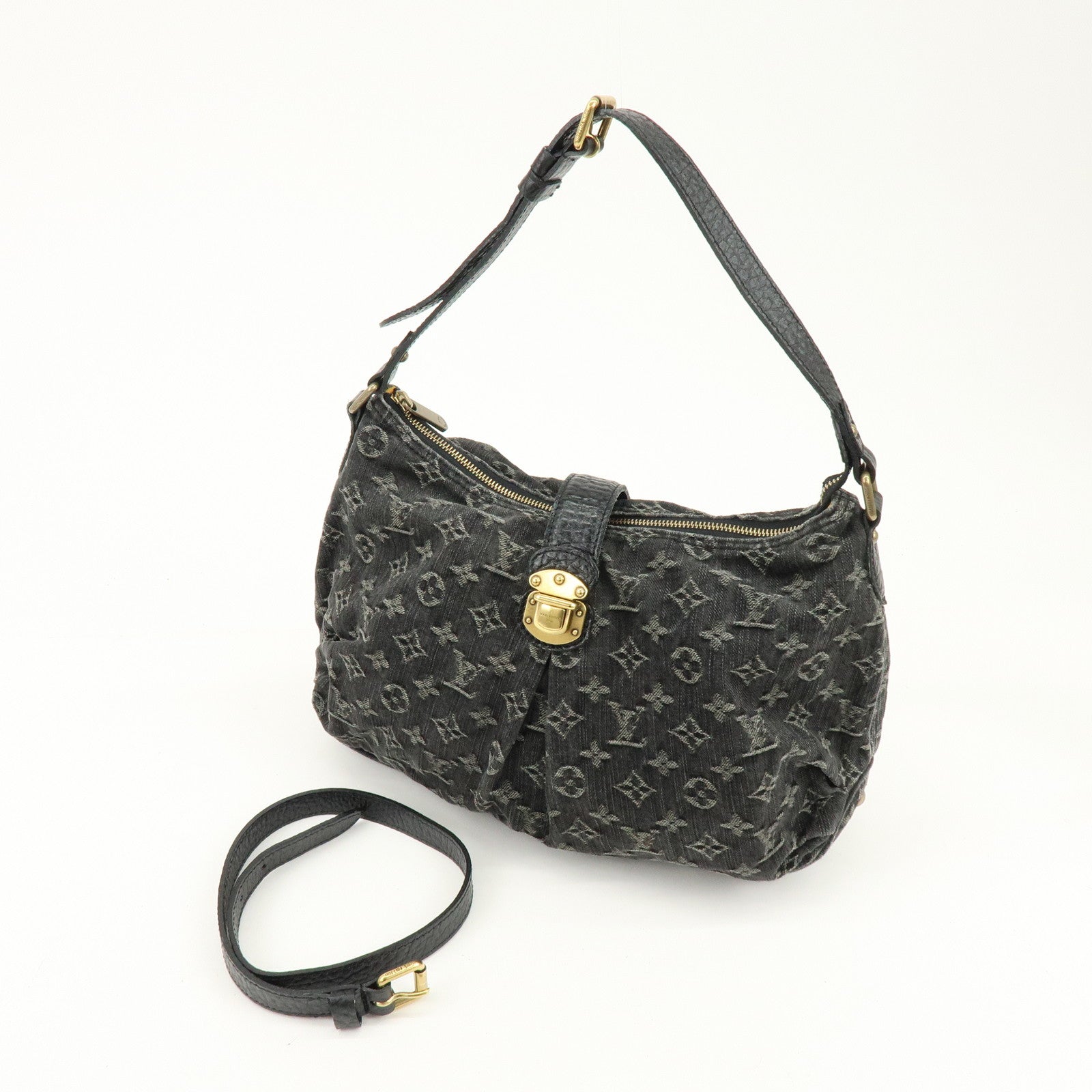 Louis Vuitton Monogram Denim Slightly Shoulder Bag Noir M95835